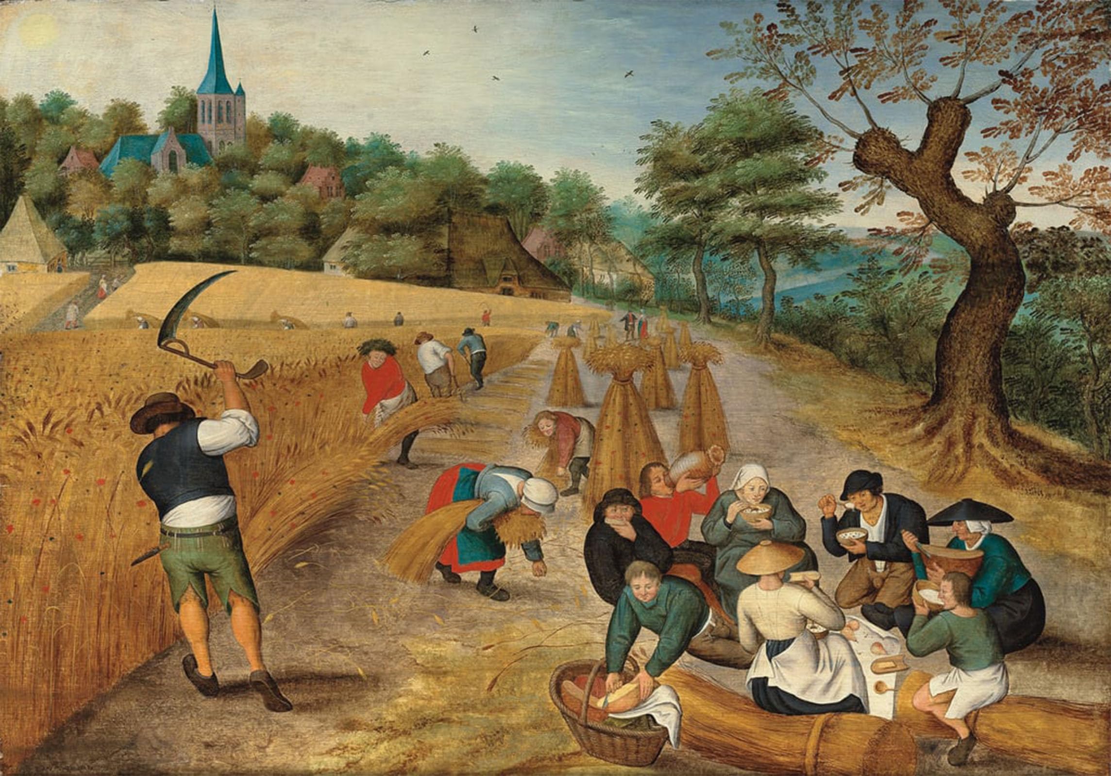 ARTXLXXBN Famous Print Painting Colorful Art Print Summer the Harvesters by Pieter Brueghel the Younger Canvas Art Decorations for Home Decor 60x90cm