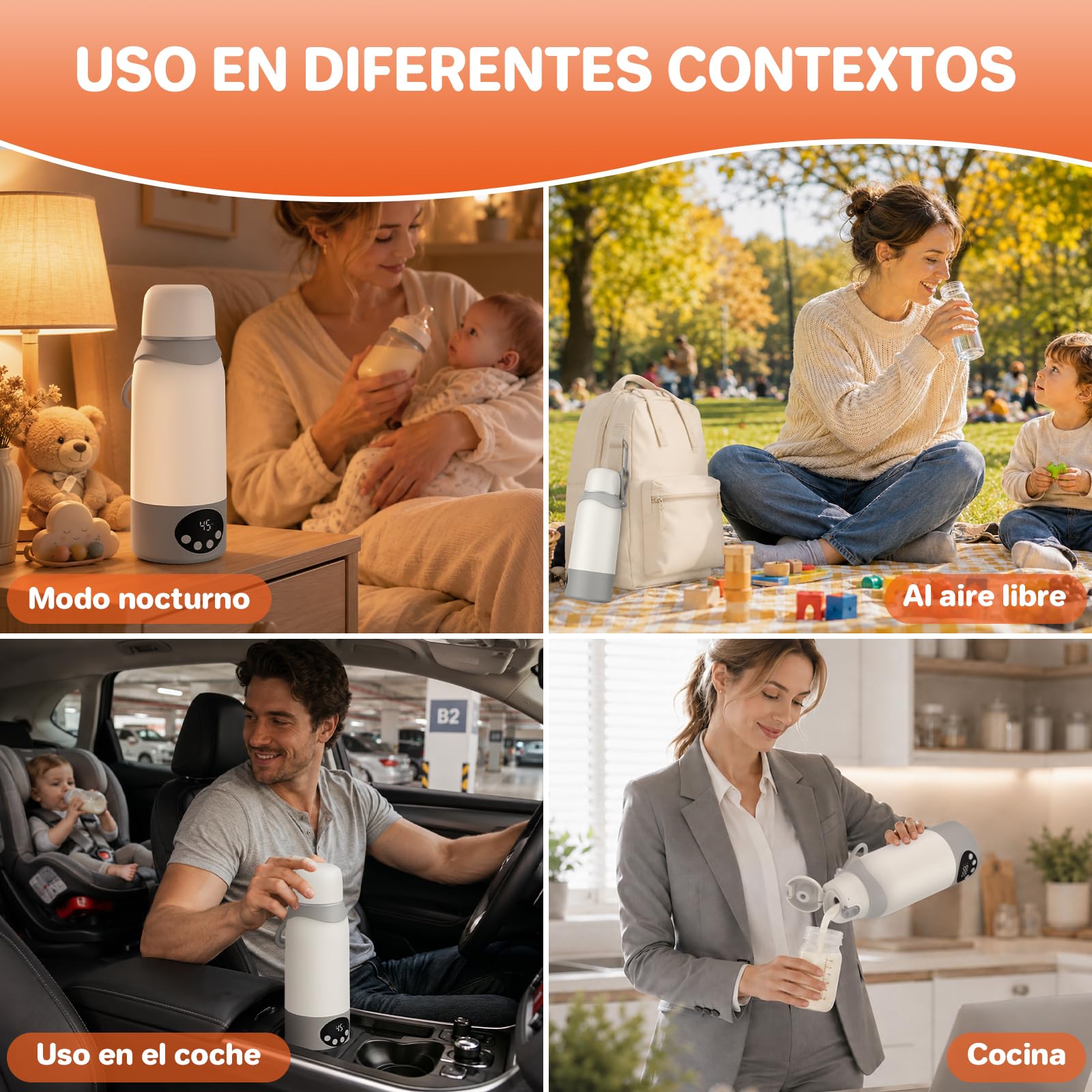 FUNYKICH Calienta Biberones Portátil 500ml 2-3min de Calentamiento