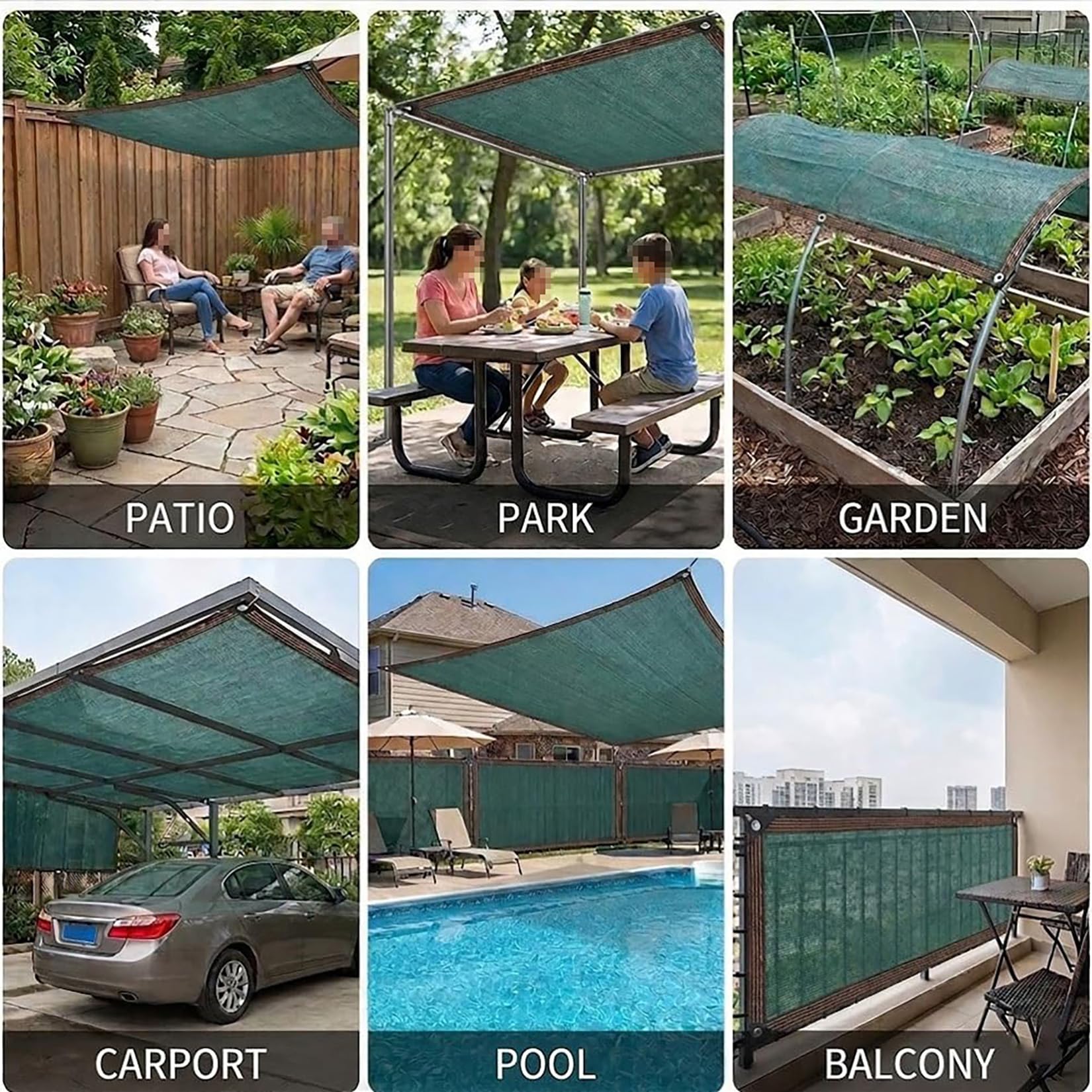 Red de sombra impermeable de alta resistencia, 90 % de bloqueo UV, malla verde, transpirable, tamaños multiusos con ojales (1 x 10 m) para jardín, patio y uso al aire libre