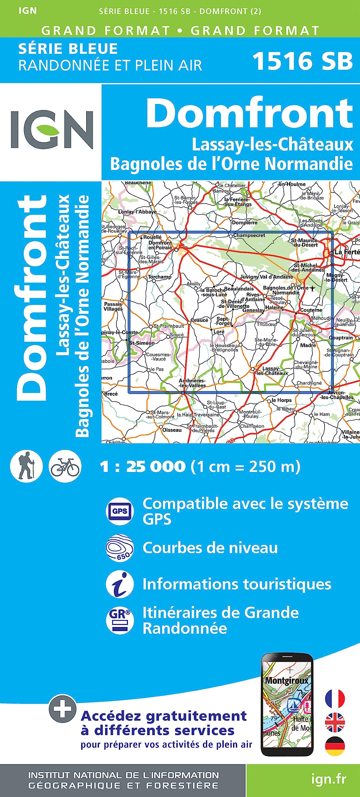 Domfront / Lassay-les-Châteaux / Bagnoles-de-l'Orne (1516): 1516SB (Série Bleue)