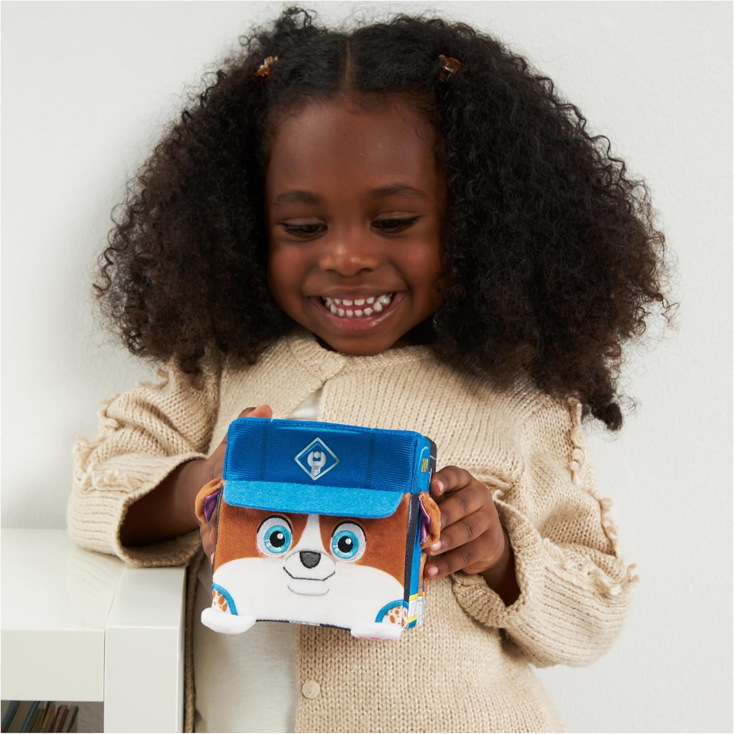 Rubble & Crew Stuffed Animals, Wheeler, 4-Inch Cube-Shaped Plush Toy for Kids Ages 3 and Up
