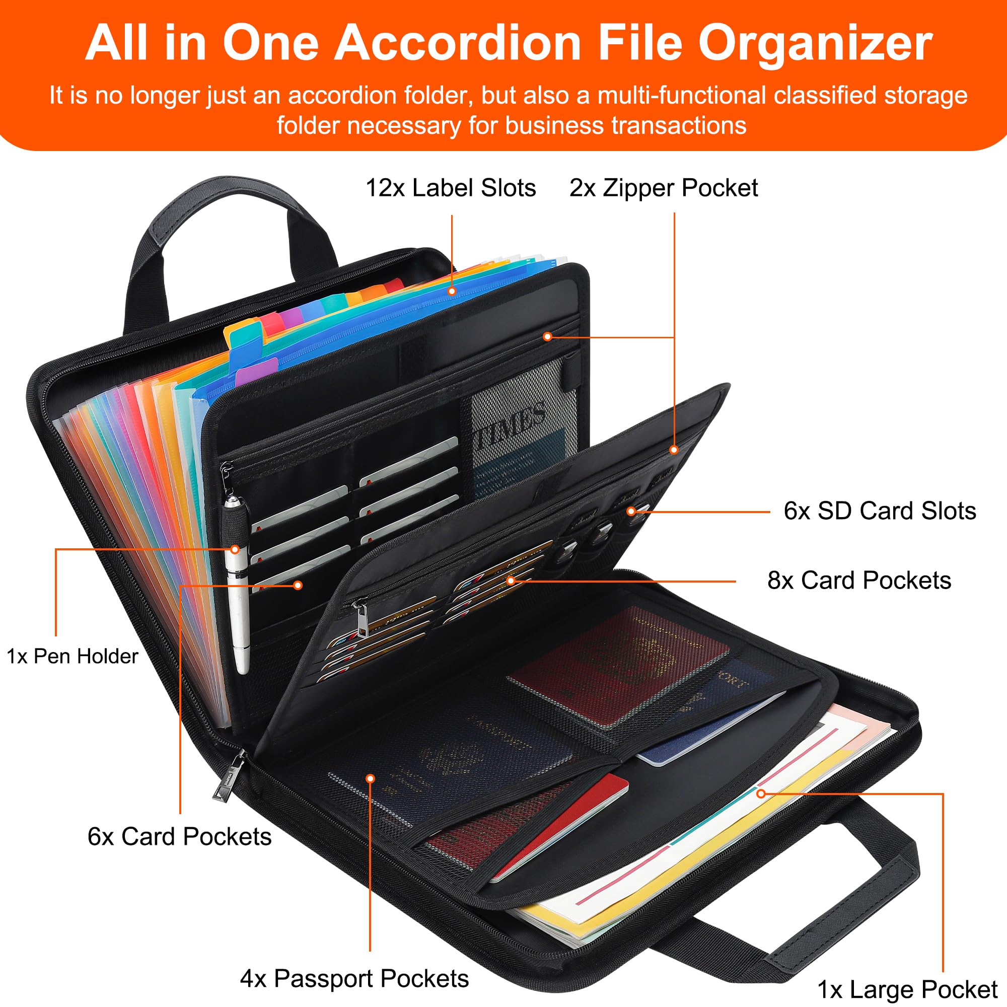 ENGPOW Organizador De Archivos De Acordeón, Carpeta De
