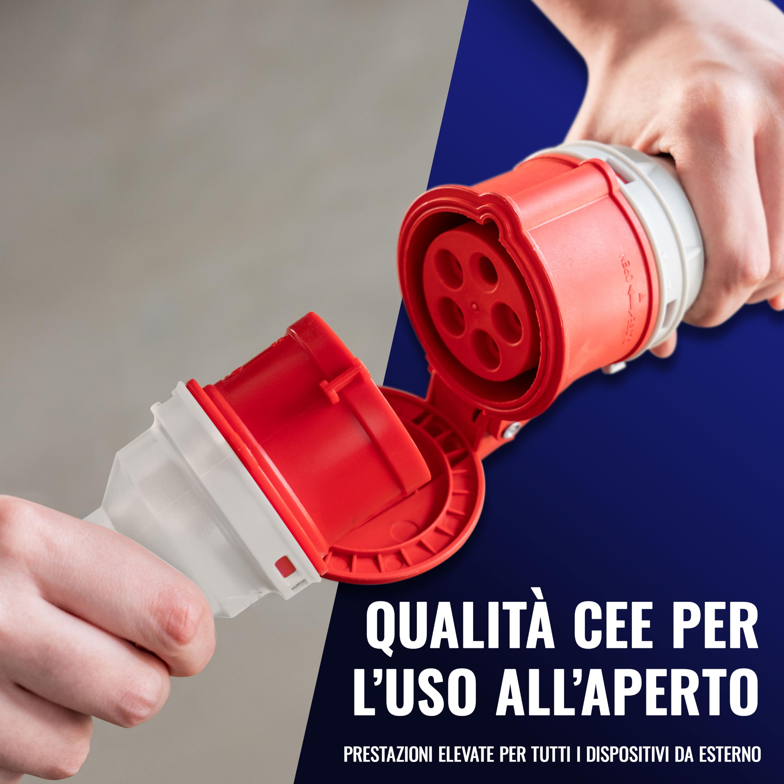 Poppstar Cavo di prolunga per corrente 10m (CEE 16A 5 poli, 400V, IP44, H07RN-F 5G1,5, spina e presa)