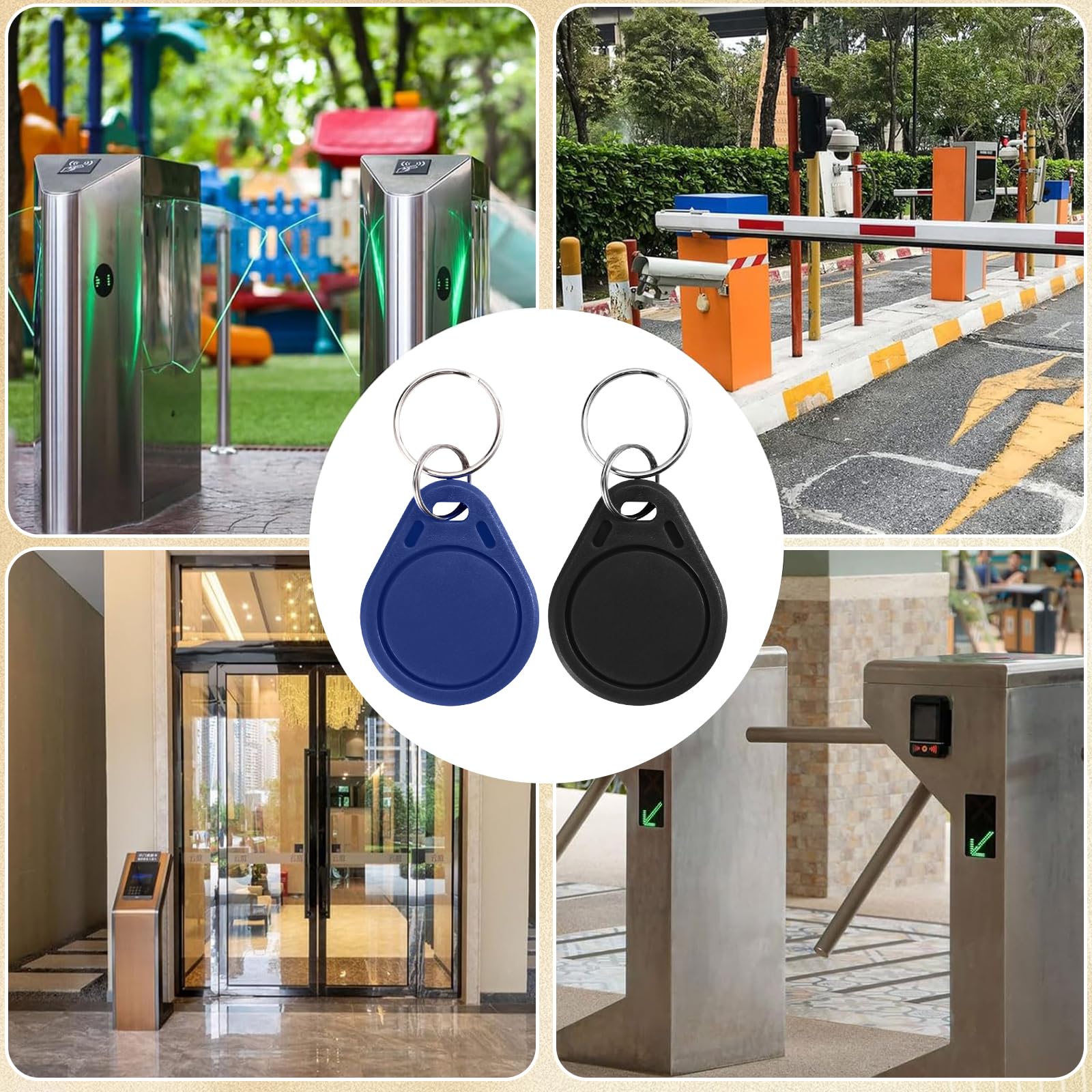 Lot de 50 porte-clés RFID T5577 125 kHz inscriptibles T5577 pour cartes d'identification de proximité, jetons T5577 universels pour systèmes de contrôle d'accès sans clé et verrouillage de sécurité