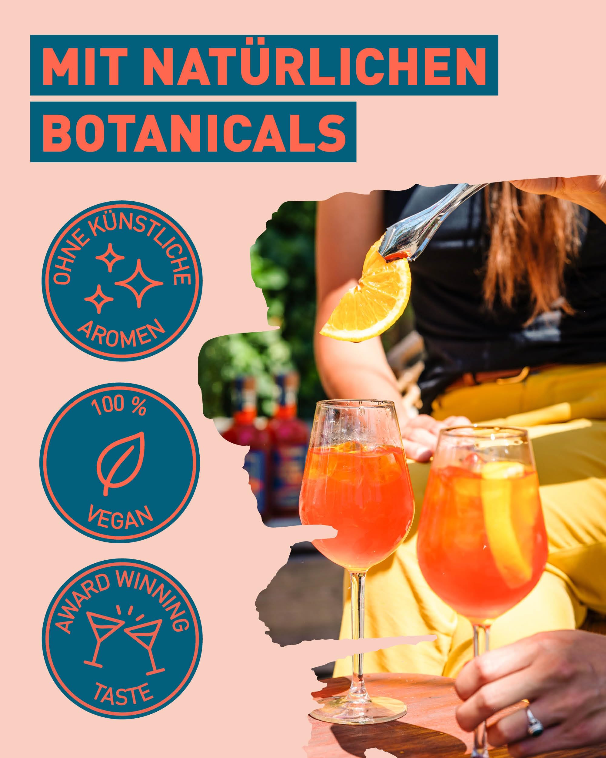 REBELS 0.0% Dolce Spritz | Alkoholfreier Spritz | Doppelt destilliert für intensives Aroma | Preisgekrönter Geschmack | Vegan | Natürliche Botanicals | 500 ml