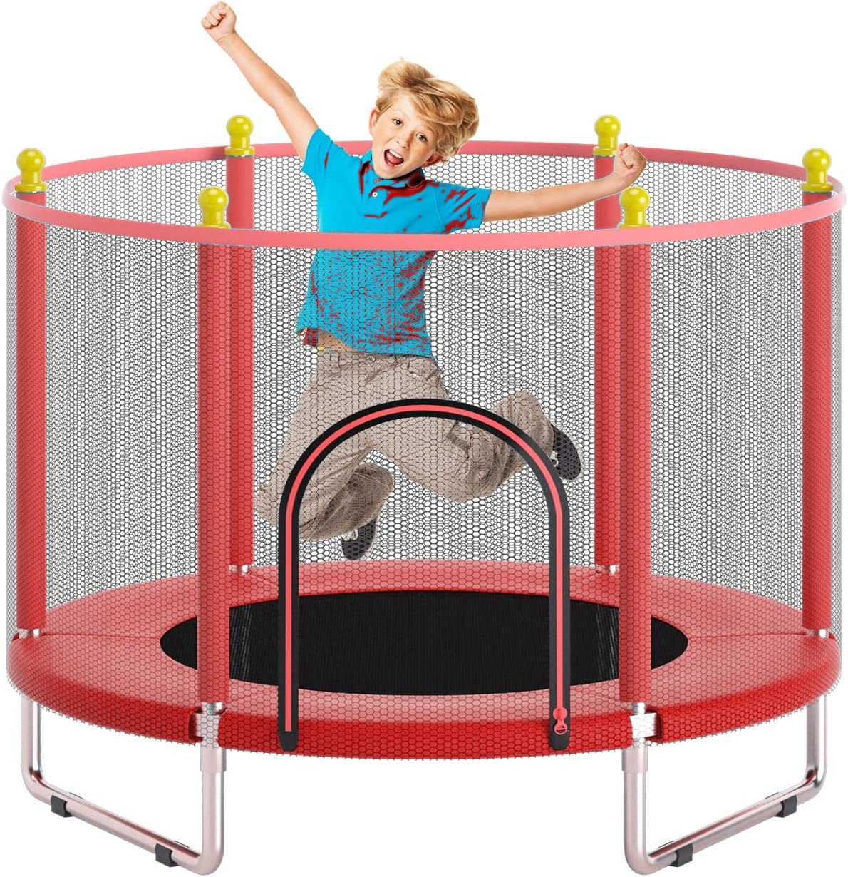 RUDRAMS 55" Trampoline for Kids || Trampolines with Safety net || U Shape Leg Kids Jumping Trampoline || Trampolines for Kids || tampoline Jumper for Kids || Blue Spring Cover Trampolines