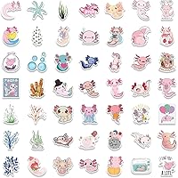 Vista 5 de Calcomanías de ajolotl, 100 unidades, lindas calcomanías impermeables, regalo de bricolaje para decorar la fiesta