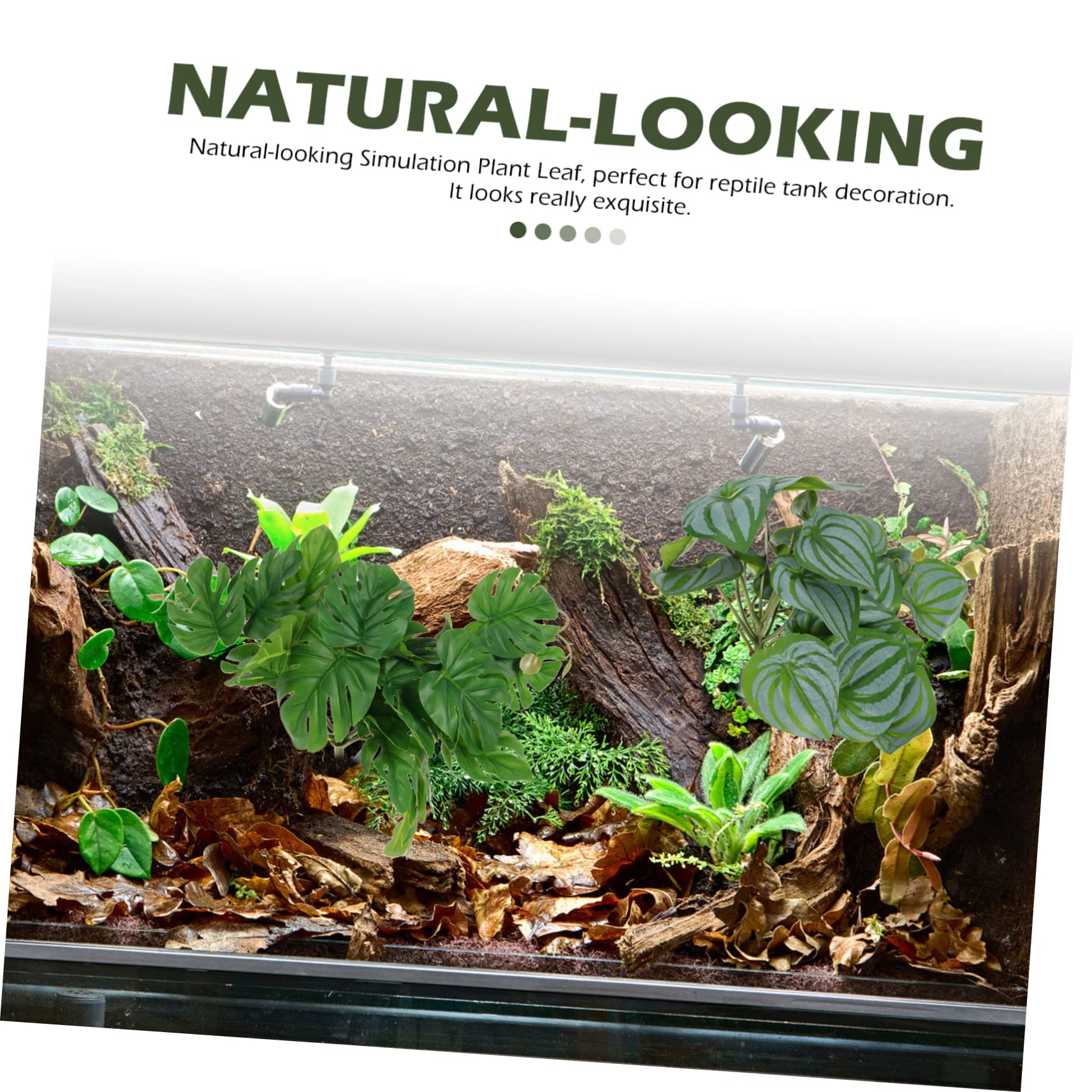 Happyyami 10piezas Plantas Decorativas Artificiales para Terrario De Reptiles Simuladas De Alta Realidad para Acuarios y Hábitats De Mascotas Decoración Natural para Peceras y Espacios