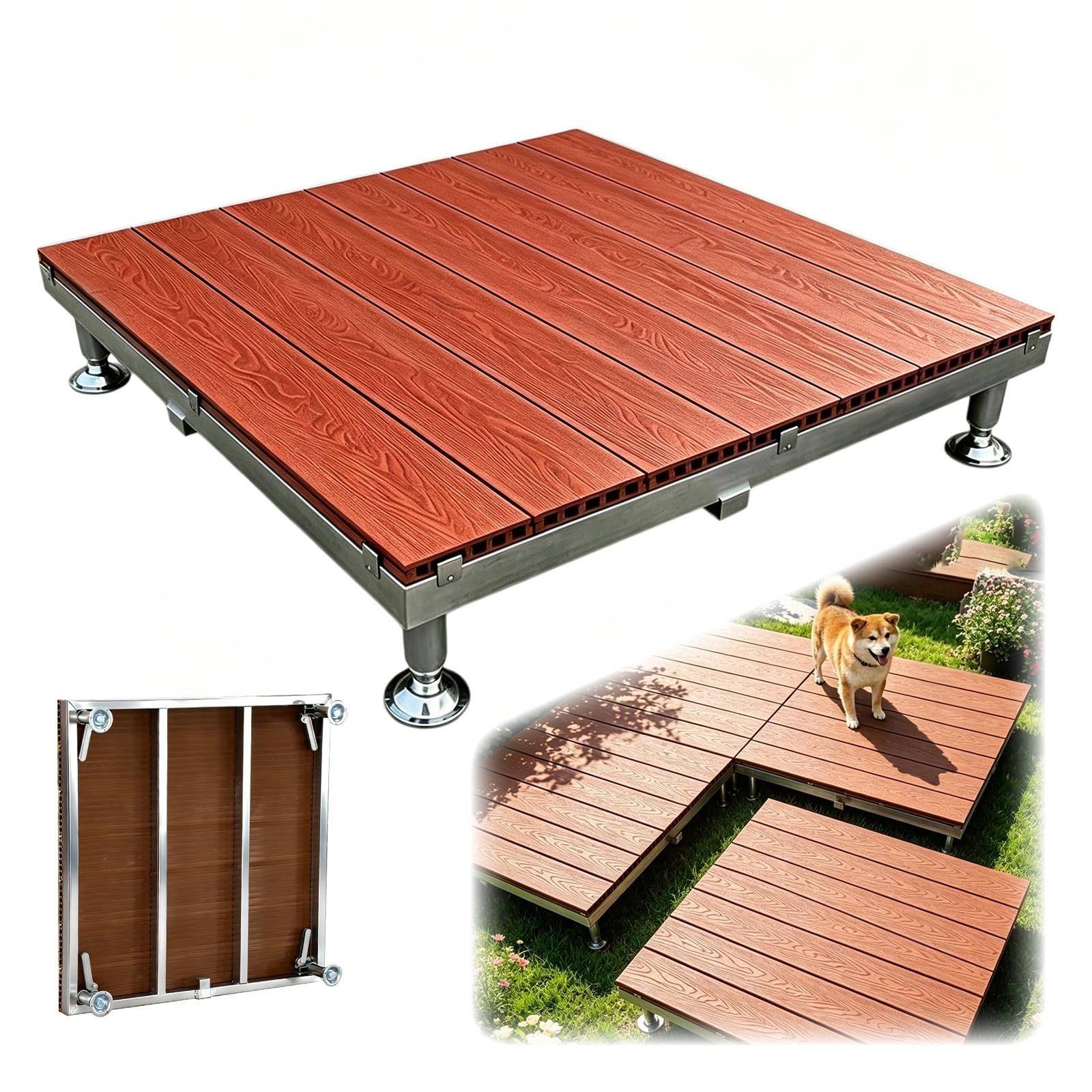 Piattaforma in WPC & Sistema Piastrelle Modulari for Esterno