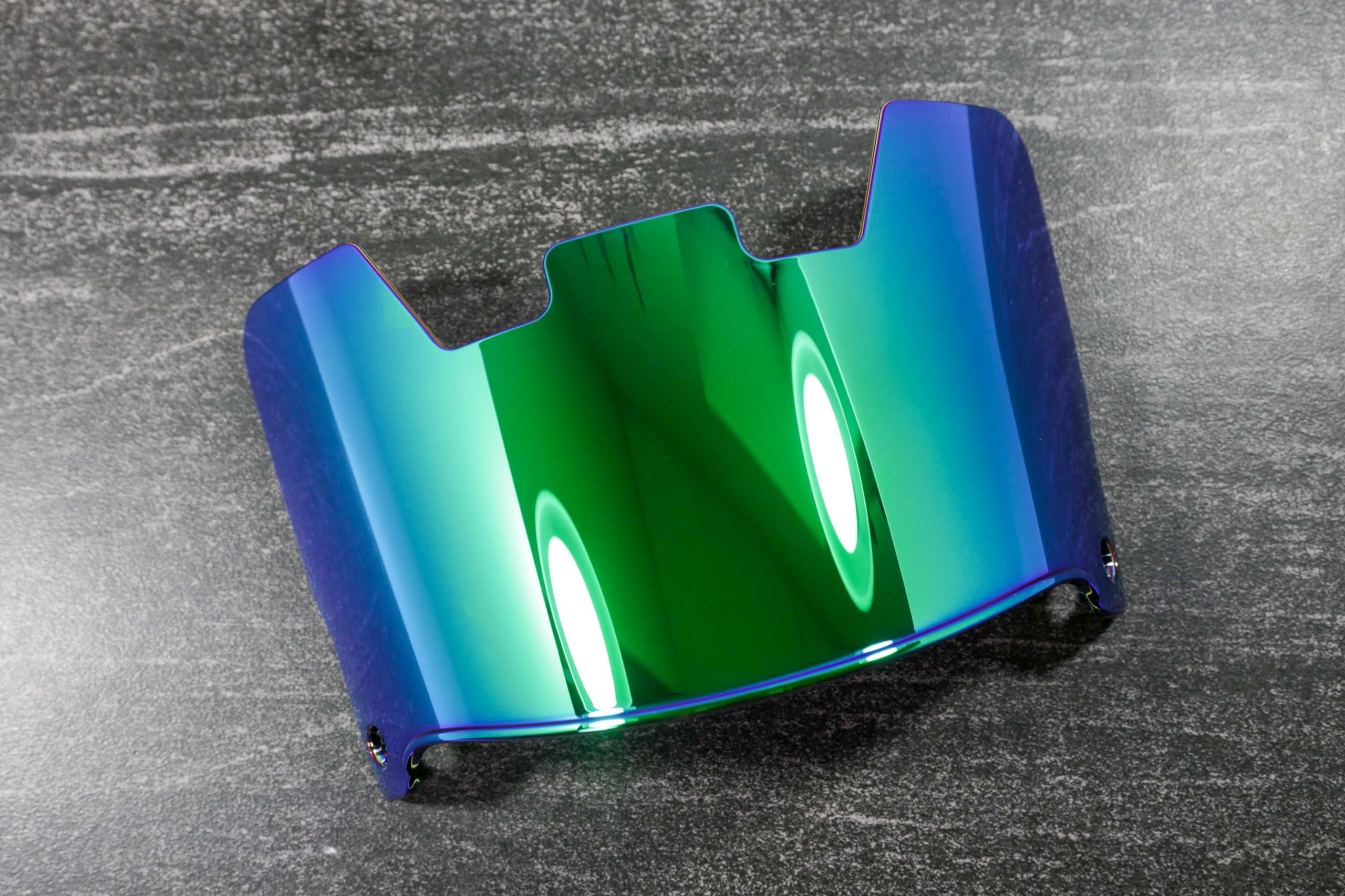 Green Gridiron - Unbranded Football Helmet Visors + Chrome US Flag Helmet Decal (Peacock)