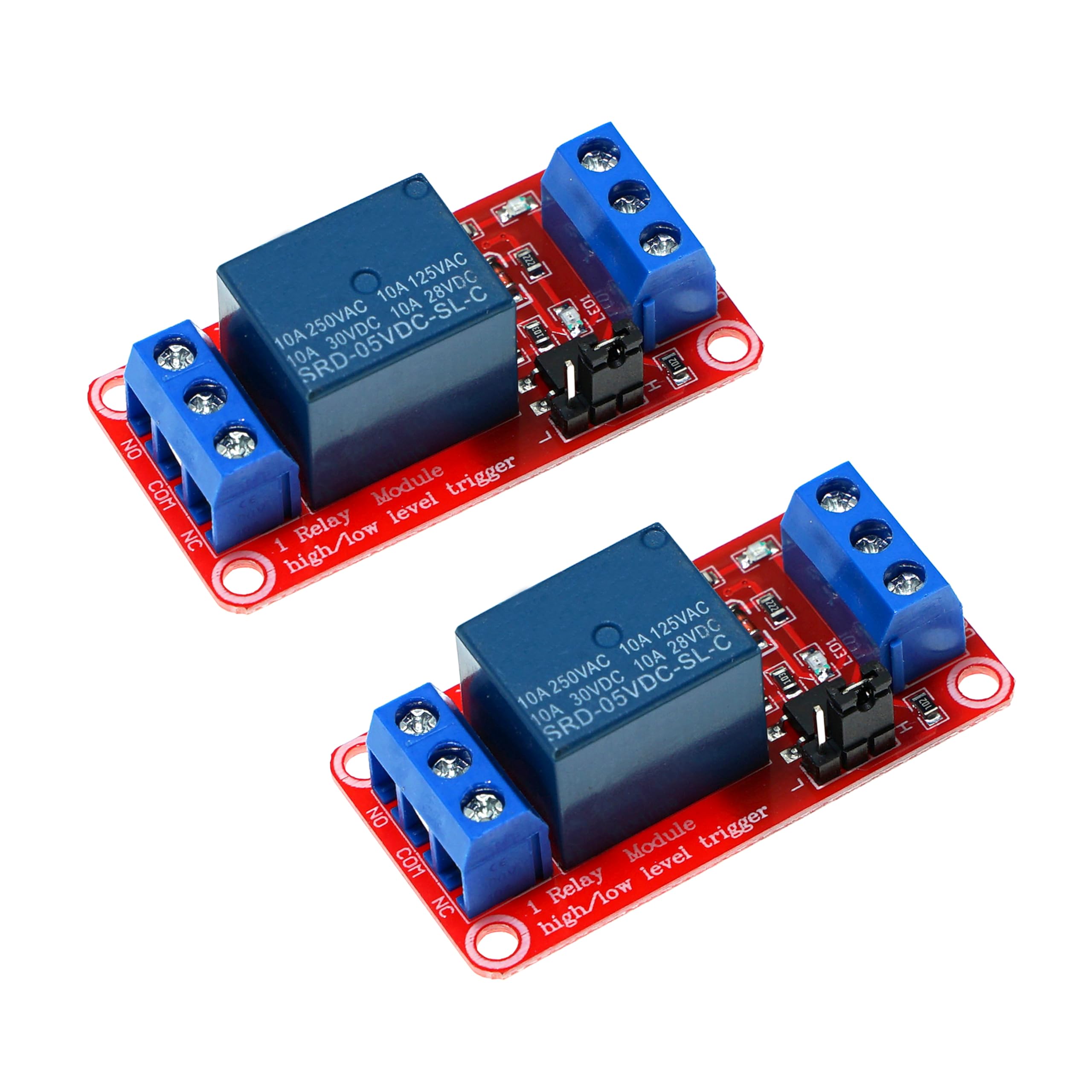 2PCS 1-Channel 5V Relay Module with Optocoupler Isolation High Low Level Trigger Control for Arduino Raspberry Pi PLC
