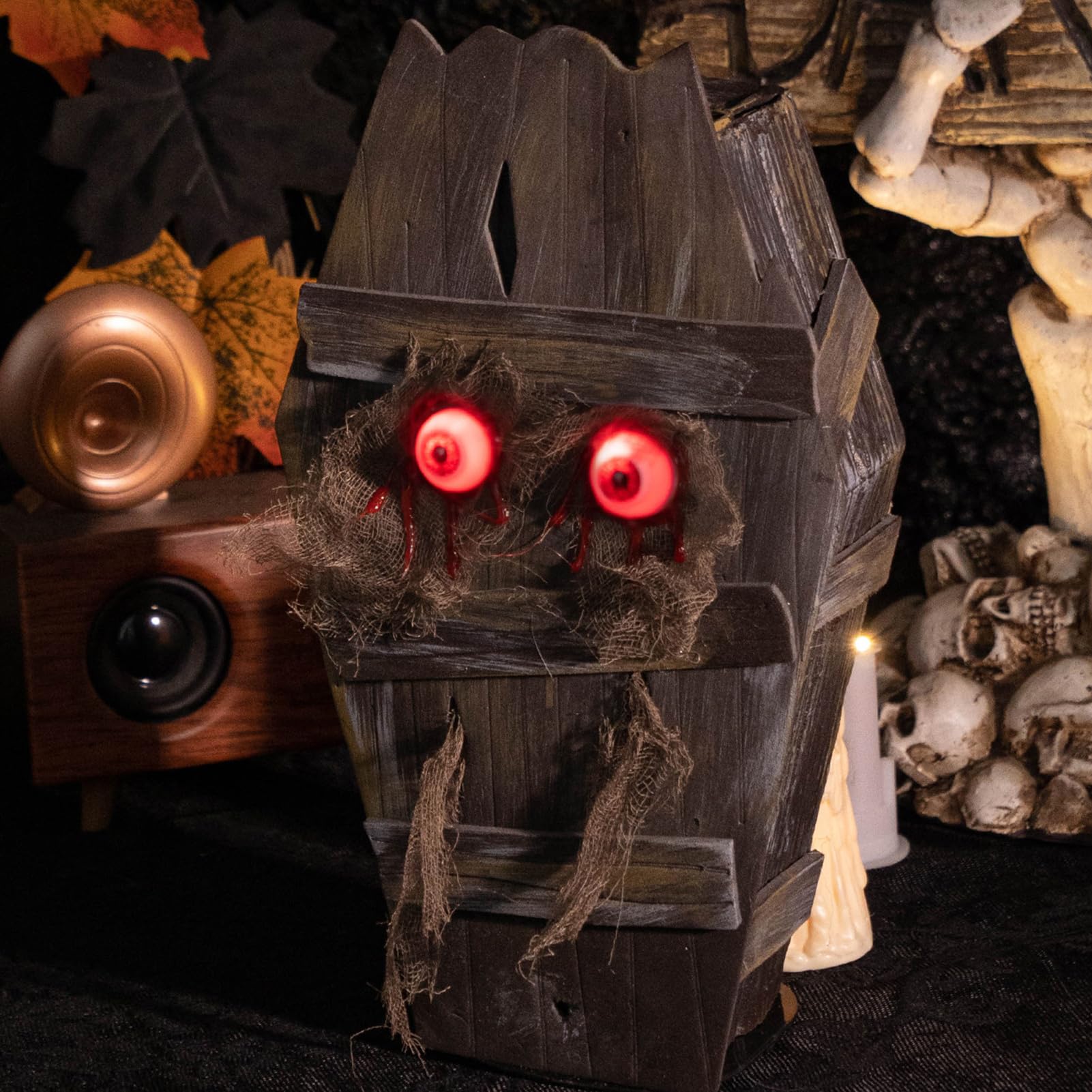 Trumna Na Halloween Elektryczna Poruszająca Się Ozdoba Trumny Halloween | Akcesoria Na Przyjęcie Na Podwórko Do Ogrodu Sypialni Szkoły Salonu Baru Drzwi Wejściowych Ścieżki