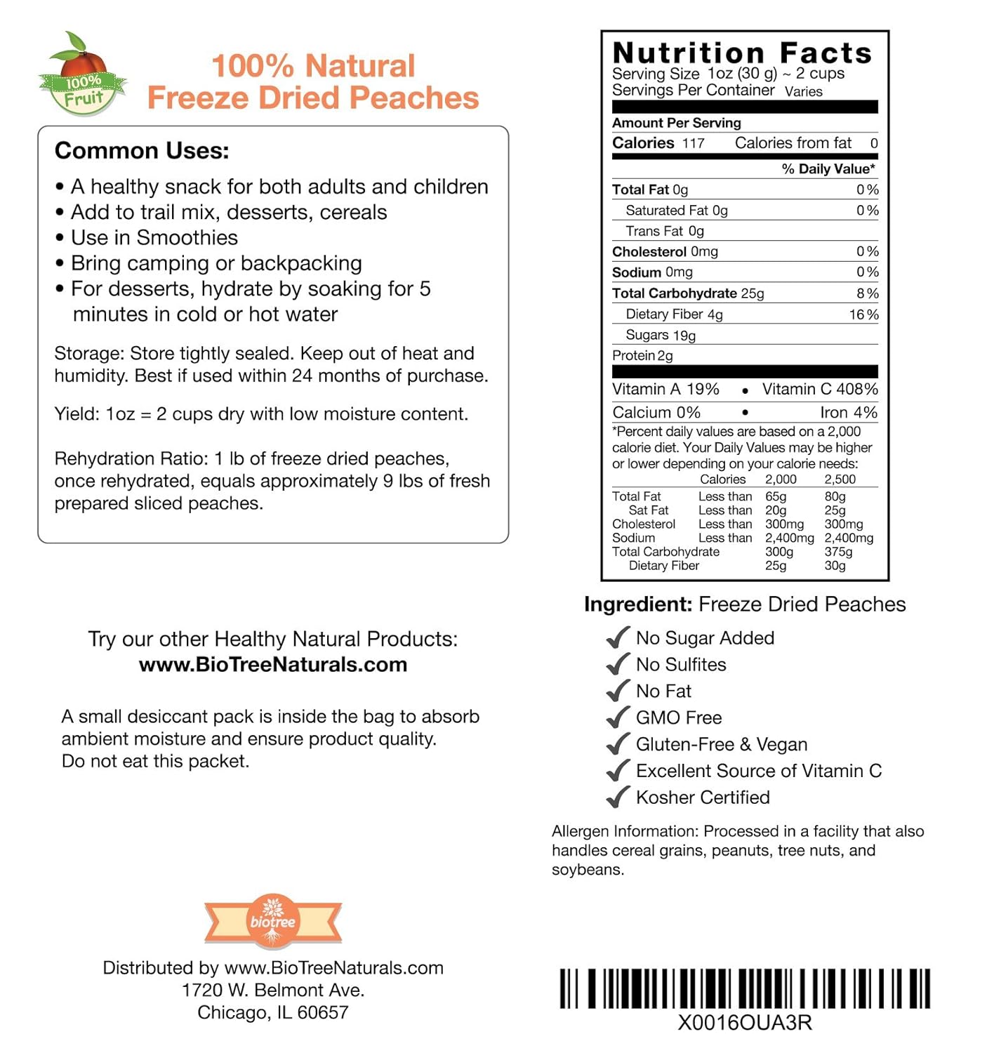 12 Pack of Snack Size Delicious Peaches - All Natural 100% Freeze Dried Peaches: No Added Sugar or Preservatives, Paleo, Gluten-Free. Healthy Snack for Children & Adults (0.4 Oz)