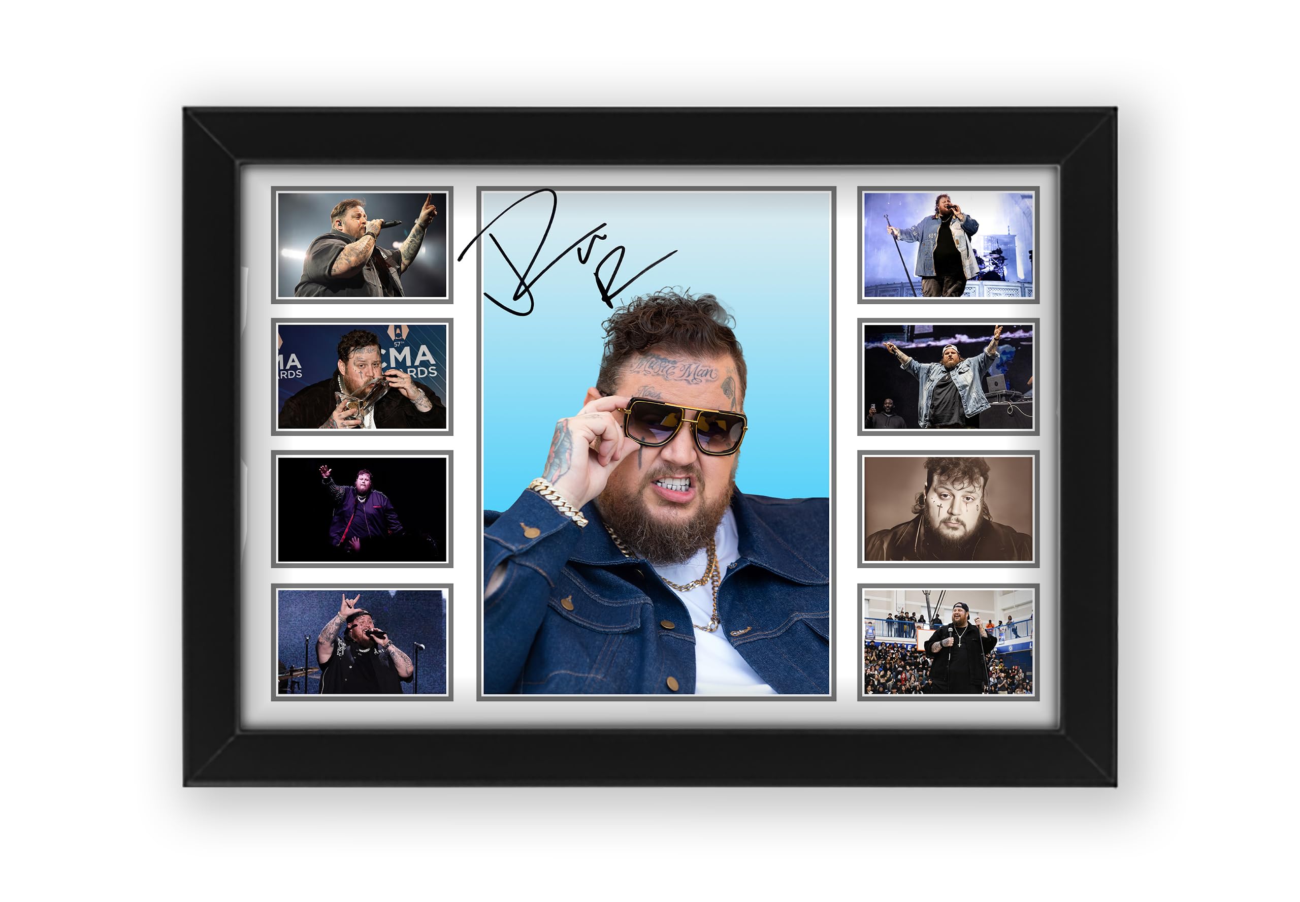 Jelly Roll Signed Poster Print - Limited Edition Autograph Fan Gift – Collectible Memorabilia Merchandise (Framed A4 (30x21cm))