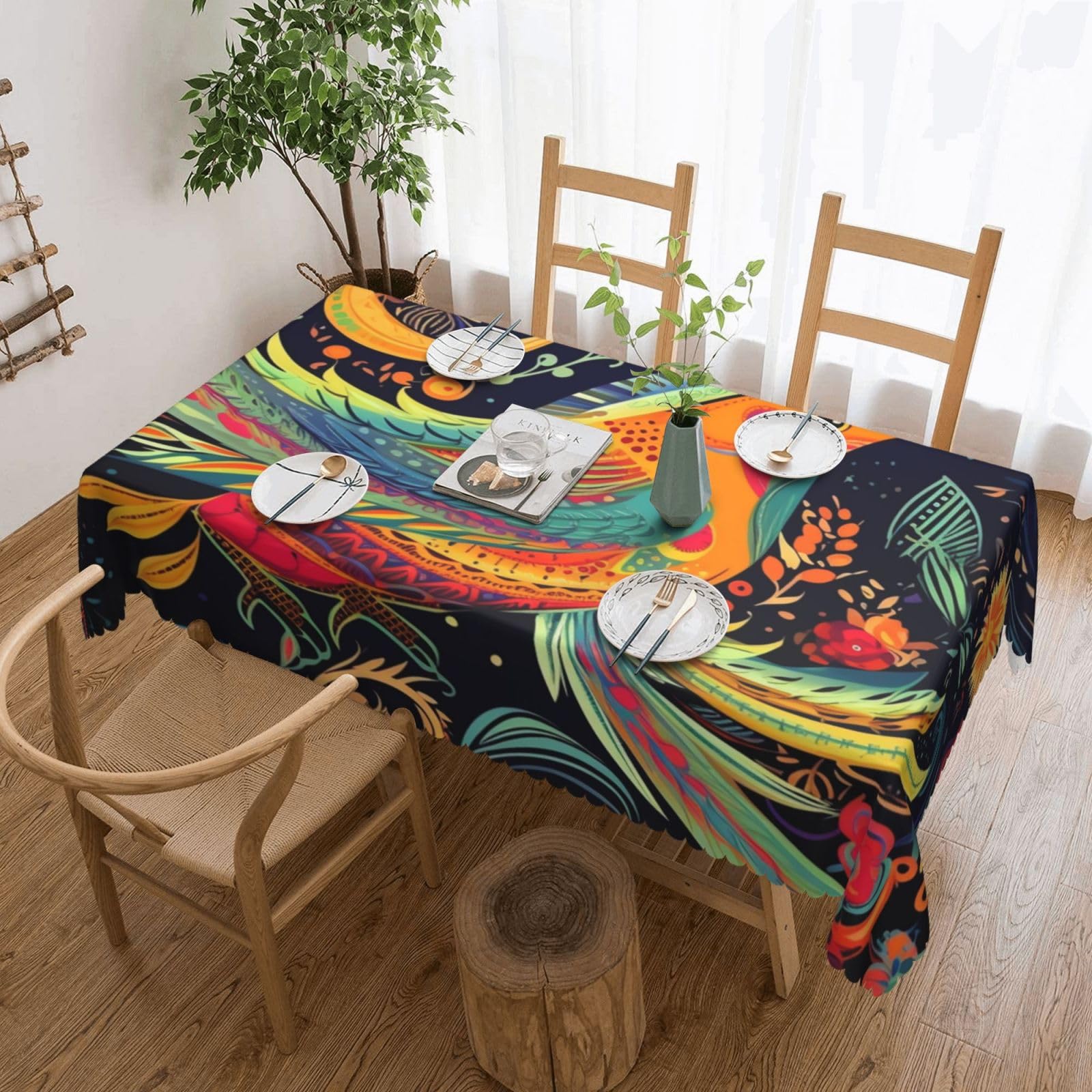 Nappe rectangulaire 137 x 183 cm pour repas de fête et salle à manger
