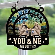 Macorner Personalized Window Hanging Suncatcher - You &amp; Me 'We Got This', Anniversary &amp; Housewarming Couples Gifts, Birthday Gifts for Women &amp; Him
