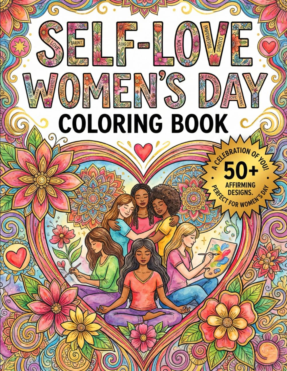 Self Love Coloring Book: Celebrate Women's Day with 50+ Empowering Coloring pages For Womens (Women’s Day Coloring Book Series)