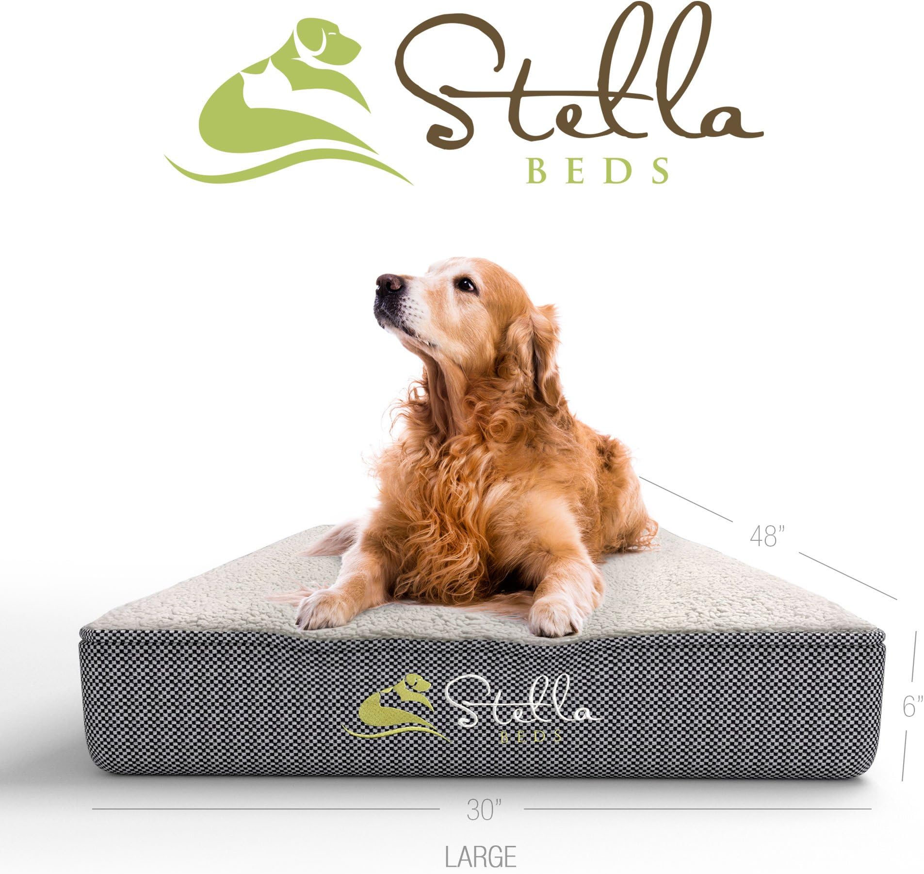Elevated Memory Foam Orthopedic Dog Bed with Removable Cover, Large 48-Inch