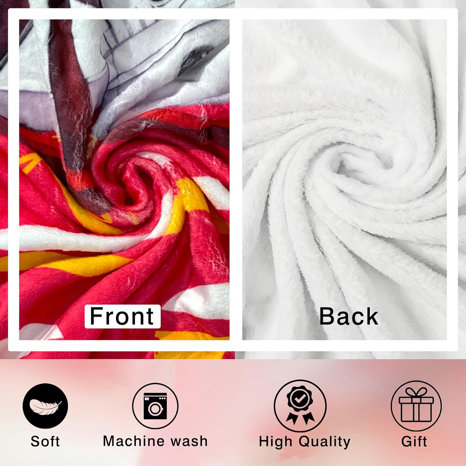 Football Style Football Throw Blanket Gift for Team Fans Soft Fleece Flannel Blanket 50"x60" - Image 5