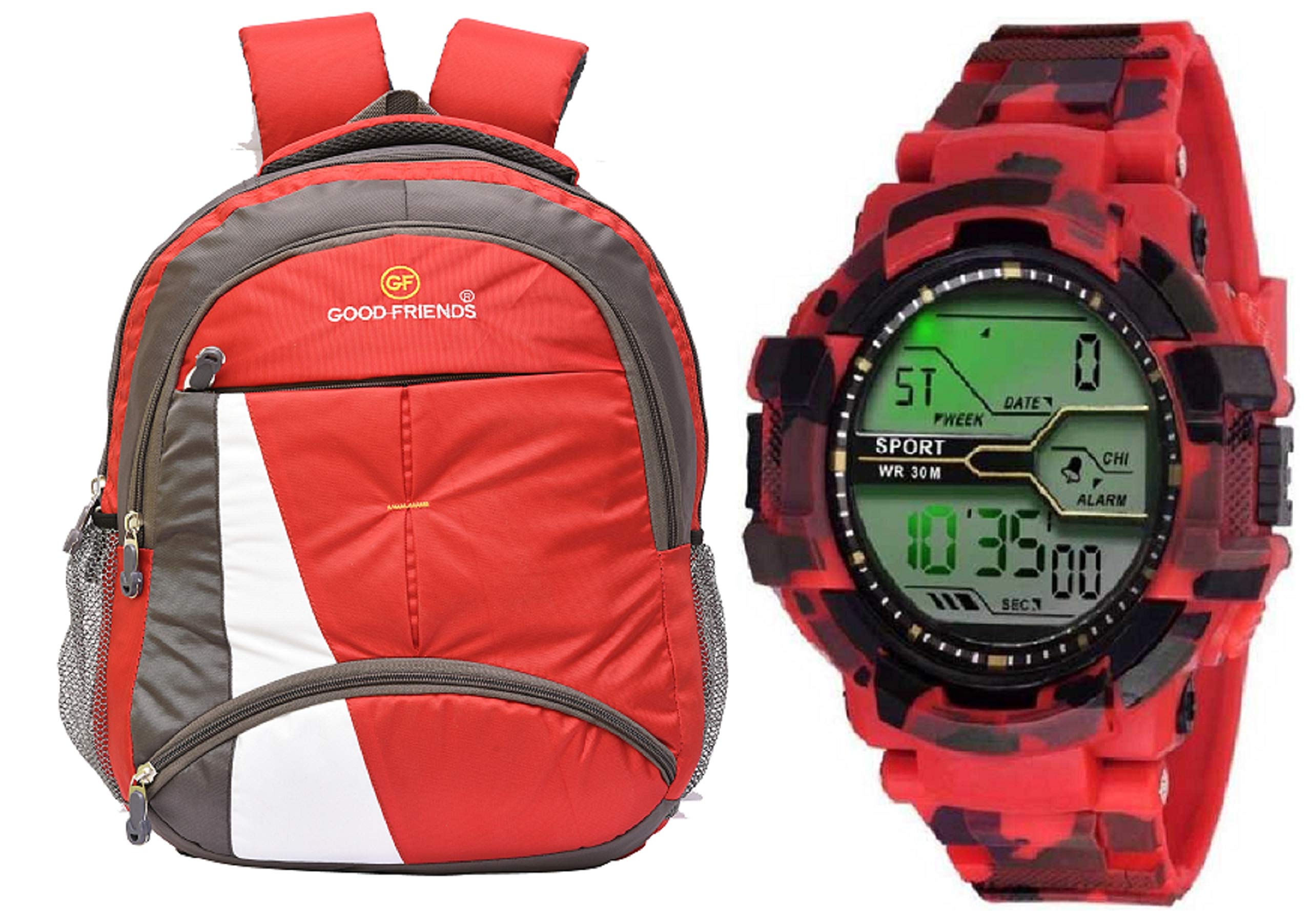 Good Friends Waterproof Laptop College School Bag for Boys Combo Digital Watches (B08X485VV7) Amazon Price History, Amazon Price Tracker
