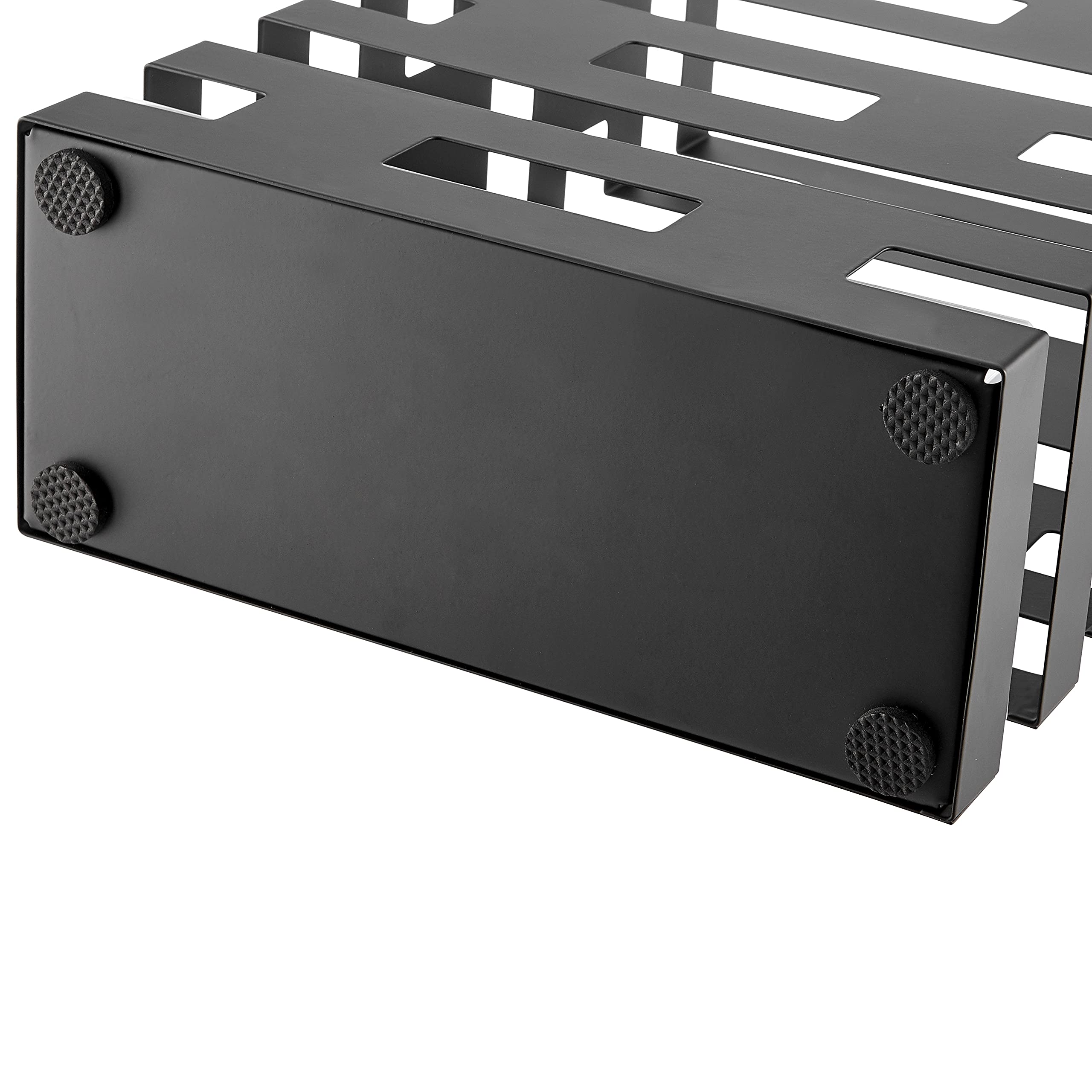 ACAZA Rechteckiger Schirmständer aus Metall mit Wasserbecken, schlichtes und modernes Design, Schwarz