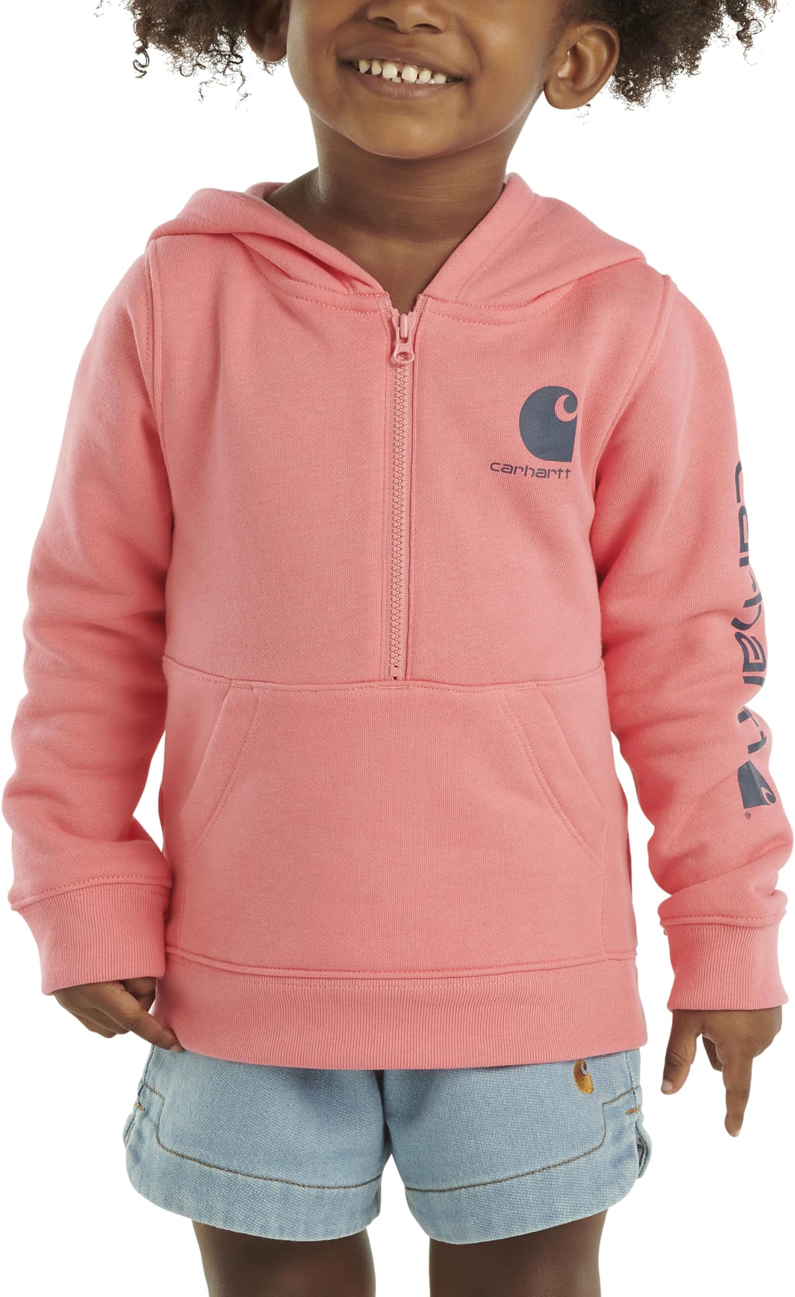 Carhartt girls Long-sleeve Half-zip Hooded Sweatshirt
