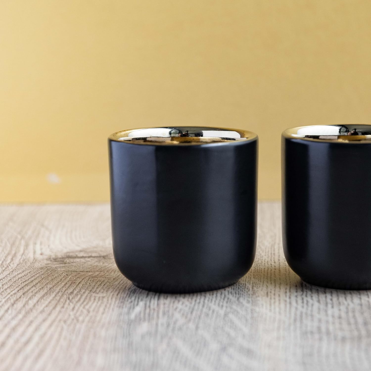 La Cafetière Double Walled Ceramic Espresso Mugs, Set of Two, 70ml, Black, LCDWMUG702PC