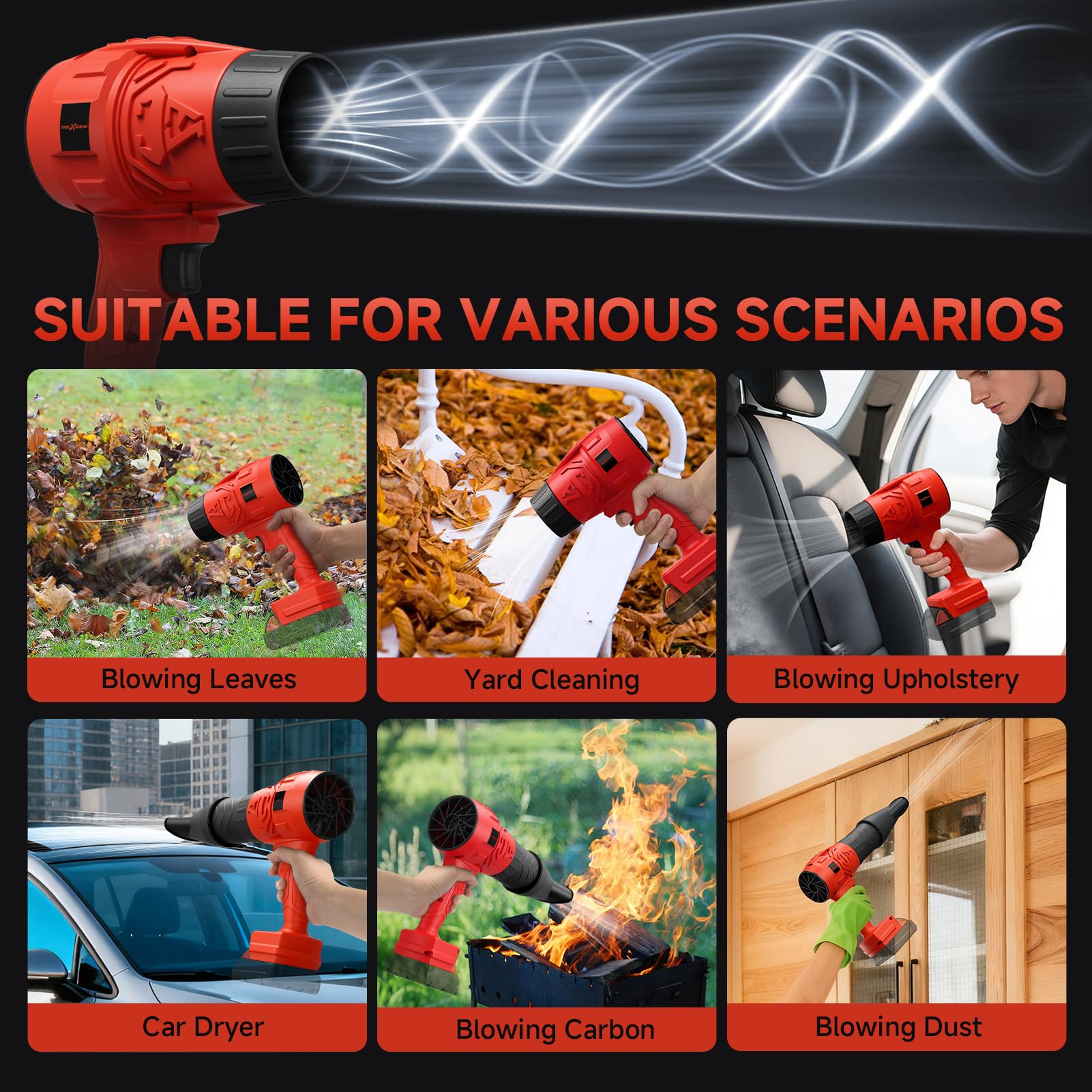 Soffiatore elettrico senza fili per batteria Milwaukee M18, mini soffiatore per foglie per la cura del prato, soffiaggio di foglie e polvere, soffiatore portatile a batteria, soffiatore portatile da