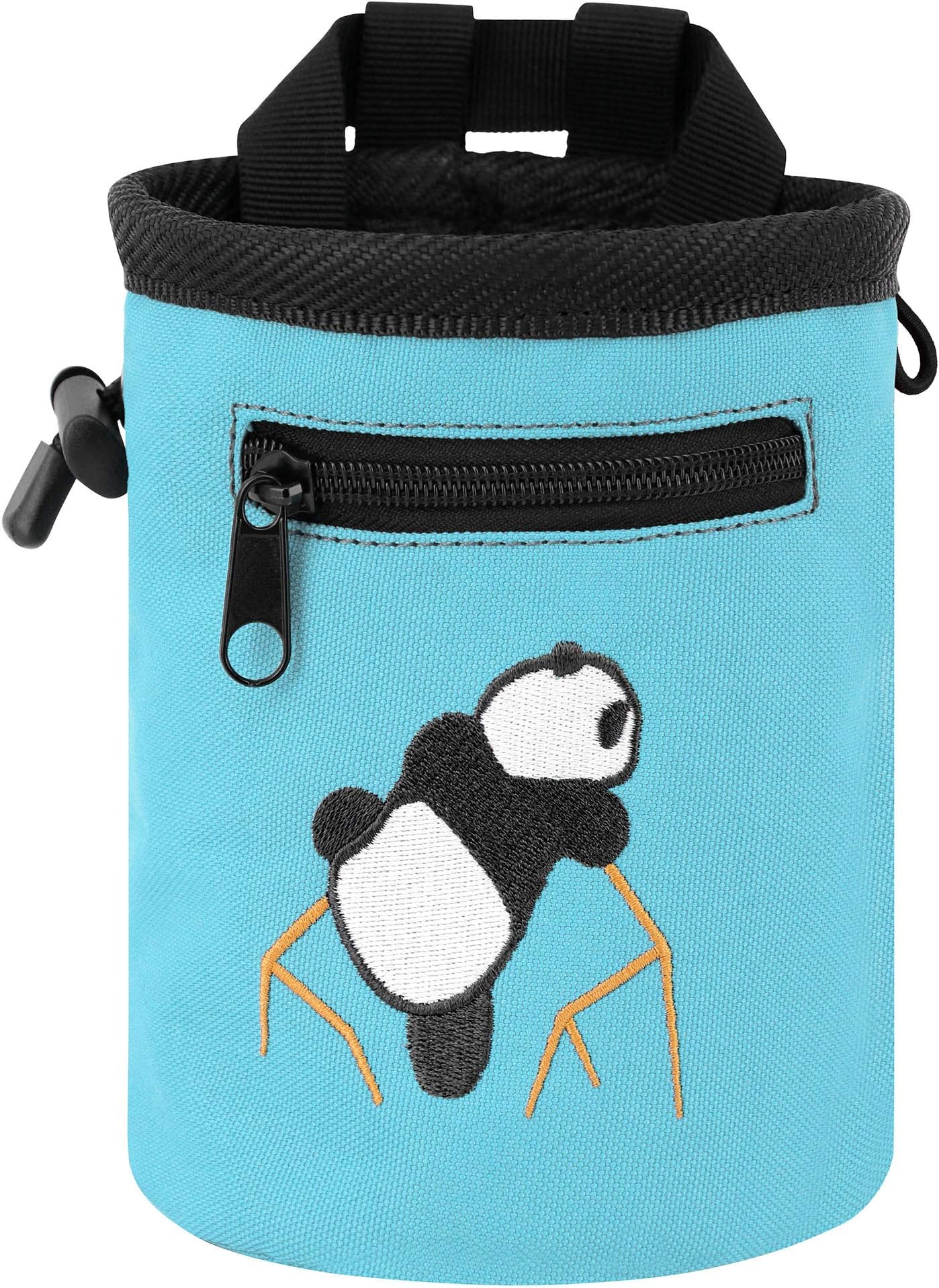 Rock Climbing Panda Design Chalk Bag with Adjustable Belt