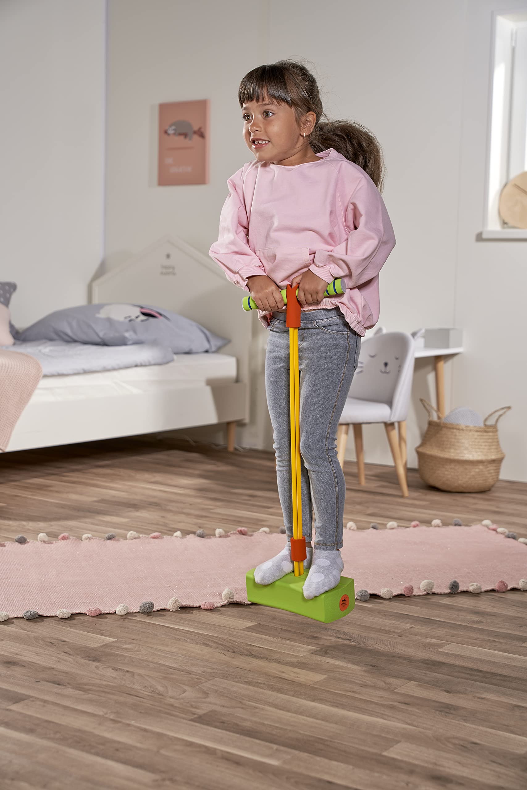 Simba 107306087 - Pogo Jumper, extra weiche Sprungplattform, Springen, Hüpfen, Stelzen, Gartenspielzeug, Outdoor, mit Quietscher, 40-90cm, ab 3 Jahren (Packung mit 2)