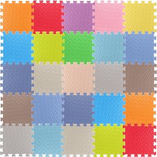 30 Pcs Baby Play Mat Interlocking Puzzle Foam Floor Mat Soft Foam Toddler Playmat Colorful Jigsaw Foam Floor Tiles Non Toxic Baby Floor Mat for Kid Exercise Home Workout Playroom Nursery