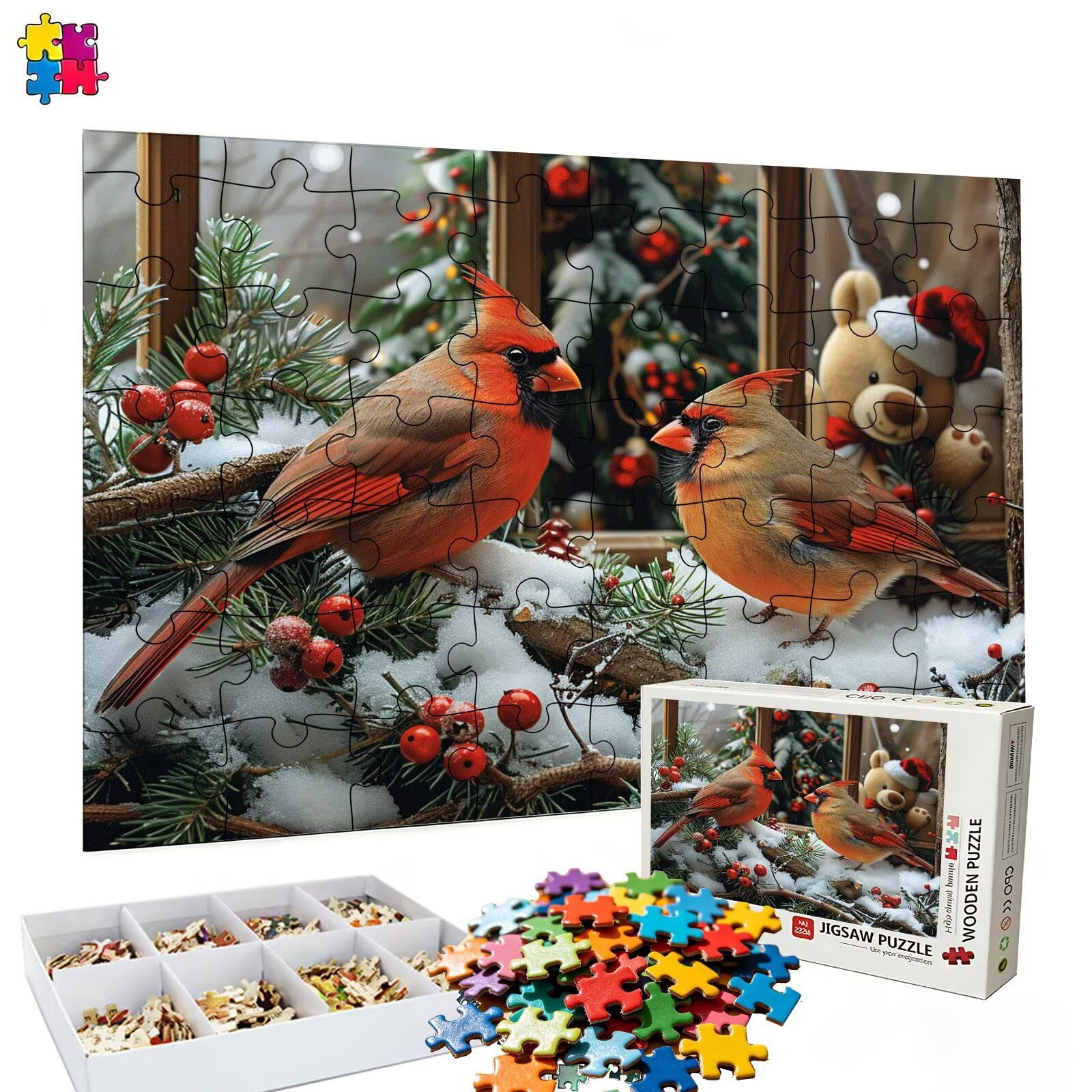 Puzzle 1500 Teile, Vogel Kleiner Bär Holzpuzzle Erwachsene, mit Geschenkbox, Impossible Geschicklichkeitsspiel für Ganze Familie, Präzise Passform & Intensive Farben, Puzzlespiel Entspannung s7h-543