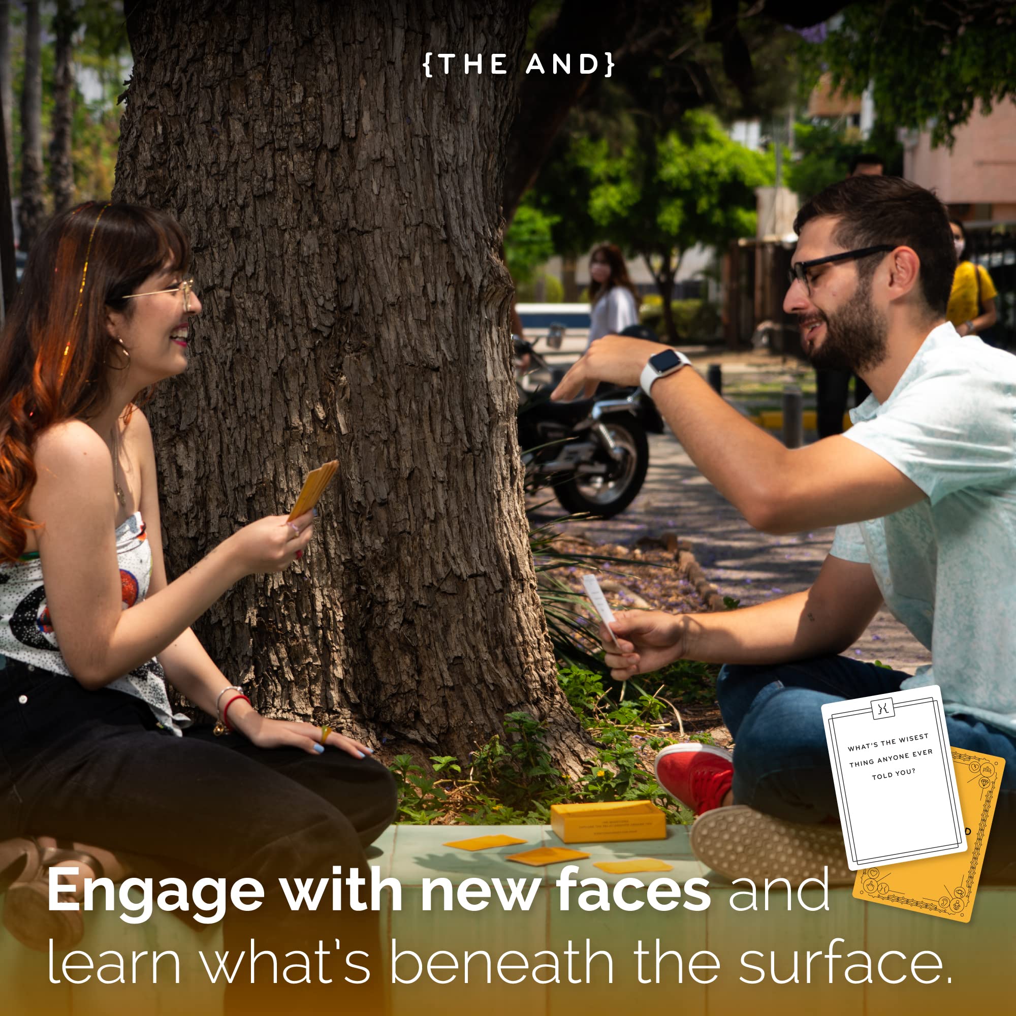 {THE AND} Strangers Edition - Conversation Starter Card Game - Fun Getting to Know You Game - Ice Breakers to Reduce The Space Between You and a Stranger - Questions to Make a Friend by The Skin Deep - Image 5