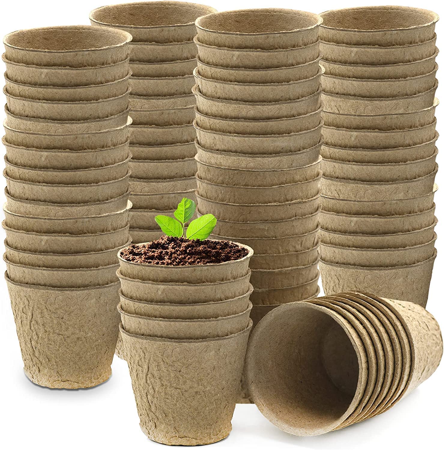 "Earth-Friendly Seedling Solutions: 50 pcs Medium Biodegradable Peat Pots for Healthy Plant Starters and Green Gardening Enthusiasts"