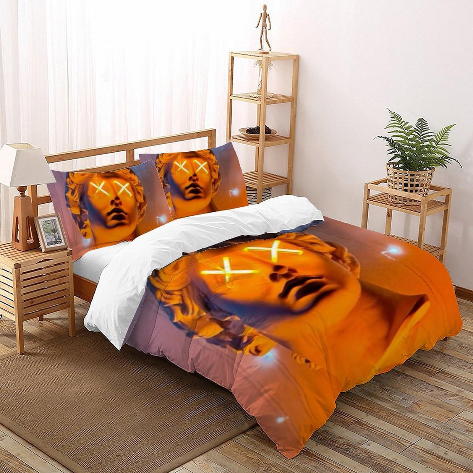 Housse de couette 3D 200x200cm en microfibre et taies d'oreiller literie fille Les Tendances