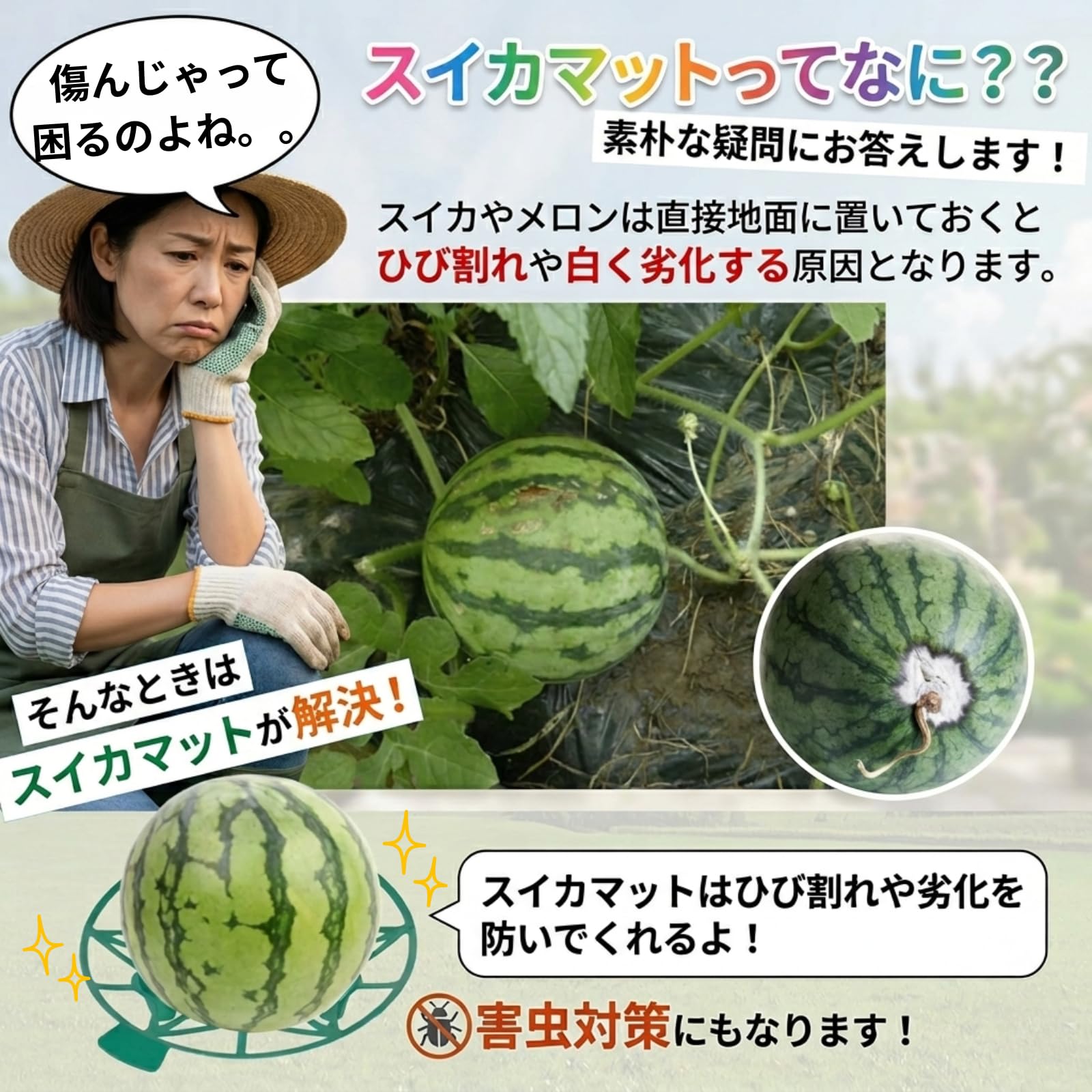 Amazon.co.jp: KAMIHO スイカマット スイカ 栽培 皿 メロンマット