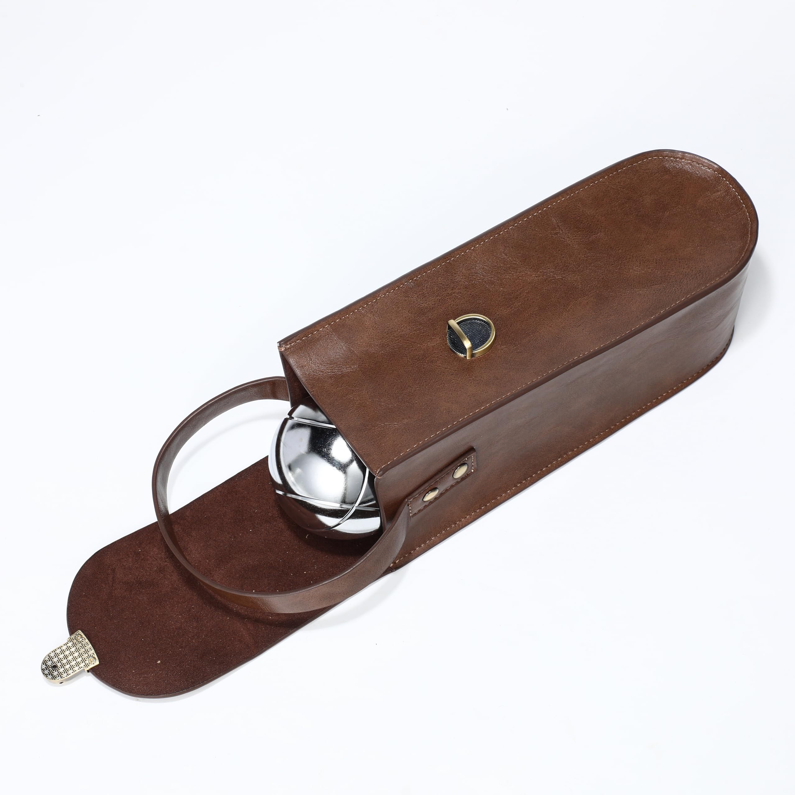 Aroll Sacoche Boules Pétanque, Étui de Rangement Compact pour 3 Boules avec Poignée et Fermoir Métallique