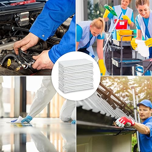 Miniatura 7 de GOLD TEXTILES White Shop Towels - Toallas de algodón toalla de grado B  60 trapos de 24 x 50 pulgadas en una caja  Valiosos trapos de limpieza para