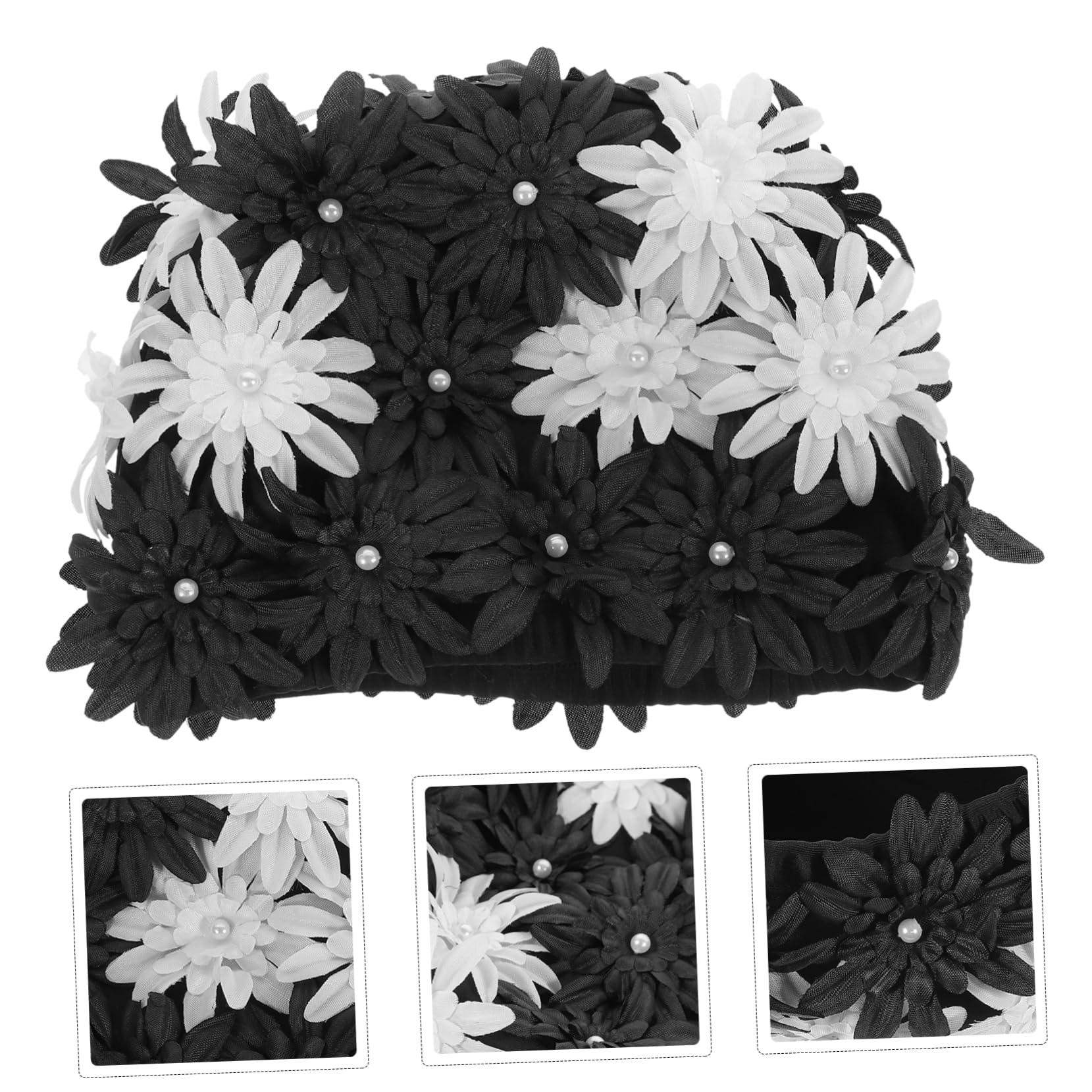 Bonnet de Natation Floral Étanche pour Capacité Élastique pour Cheveux Longs Épais Confort Optimal Bain Design Chic de Qualité