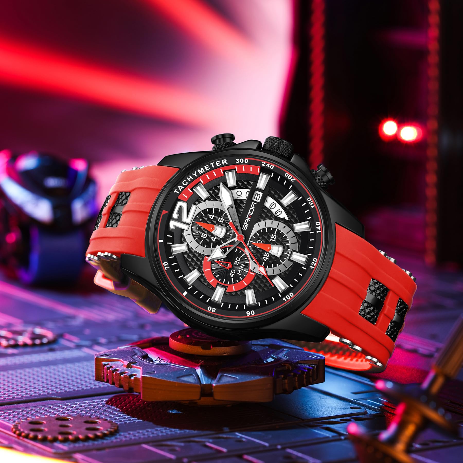 Relojes analógicos para hombre, reloj deportivo militar, esfera grande, resistente al agua hasta 30 m, correa de silicona, reloj de cuarzo casual de moda para hombre