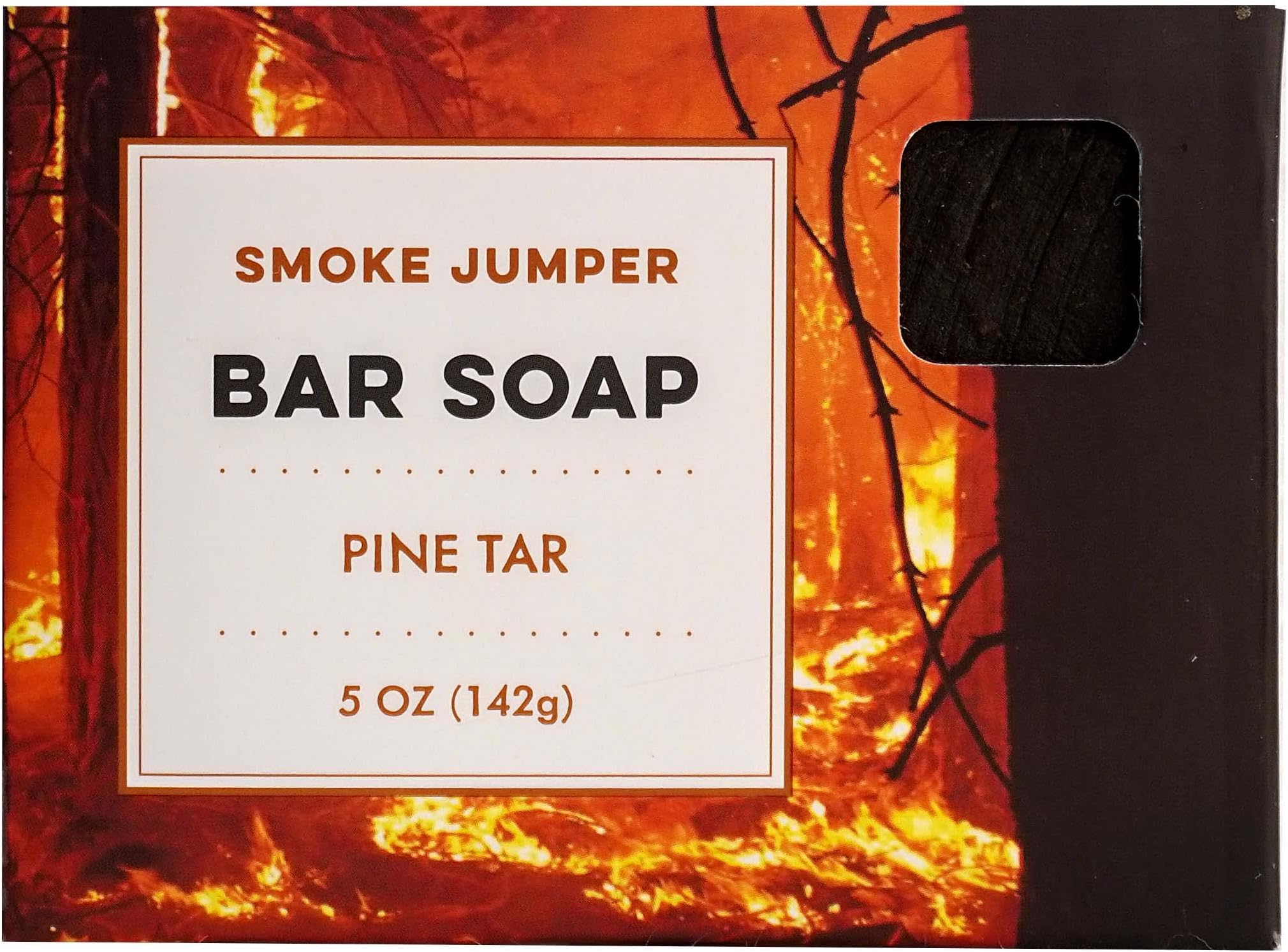 Smoke Jumper (Pine Tar) Premium Bar Soap - Cold-Processed Castile Soap - Eco-Friendly, Vegan, Hypoallergenic, All-Natural, Plant-Derived, Handmade in USA by Nature's Apothecary
