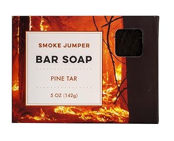 Smoke Jumper Pine Tar Premium Bar Soap - Cold-Processed Castile Soap - Eco-Friendly, Vegan, Hypoallergenic, All-Natural, Plant-Derived, Handmade in USA by Natures Apothecary