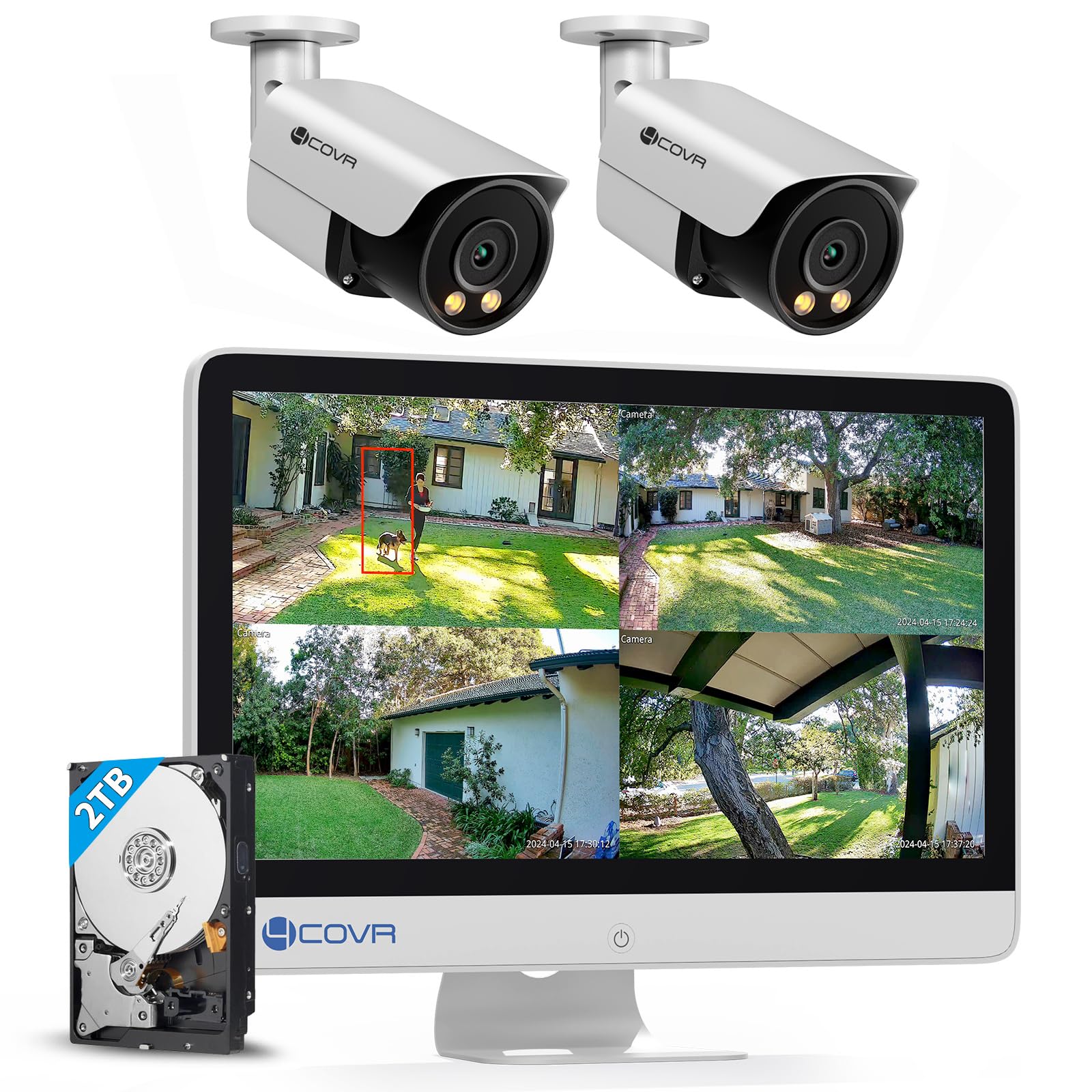 Amazon.co.jp: 【4K 800万画素・双方向通話・PoE給電・2TB HDD内蔵