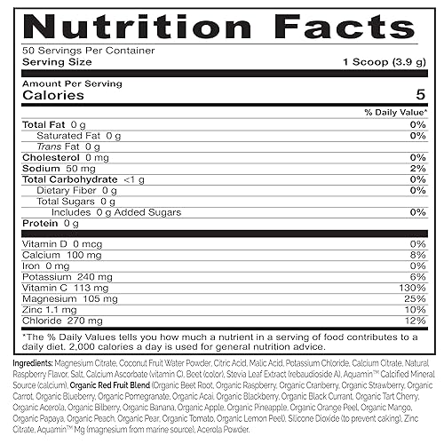 Miniatura 3 de NATURELO Mezcla de electrolitos en polvo, hidratación y bebida mineral, sin azúcar y sabor a bayas sin OMG, 50 porciones