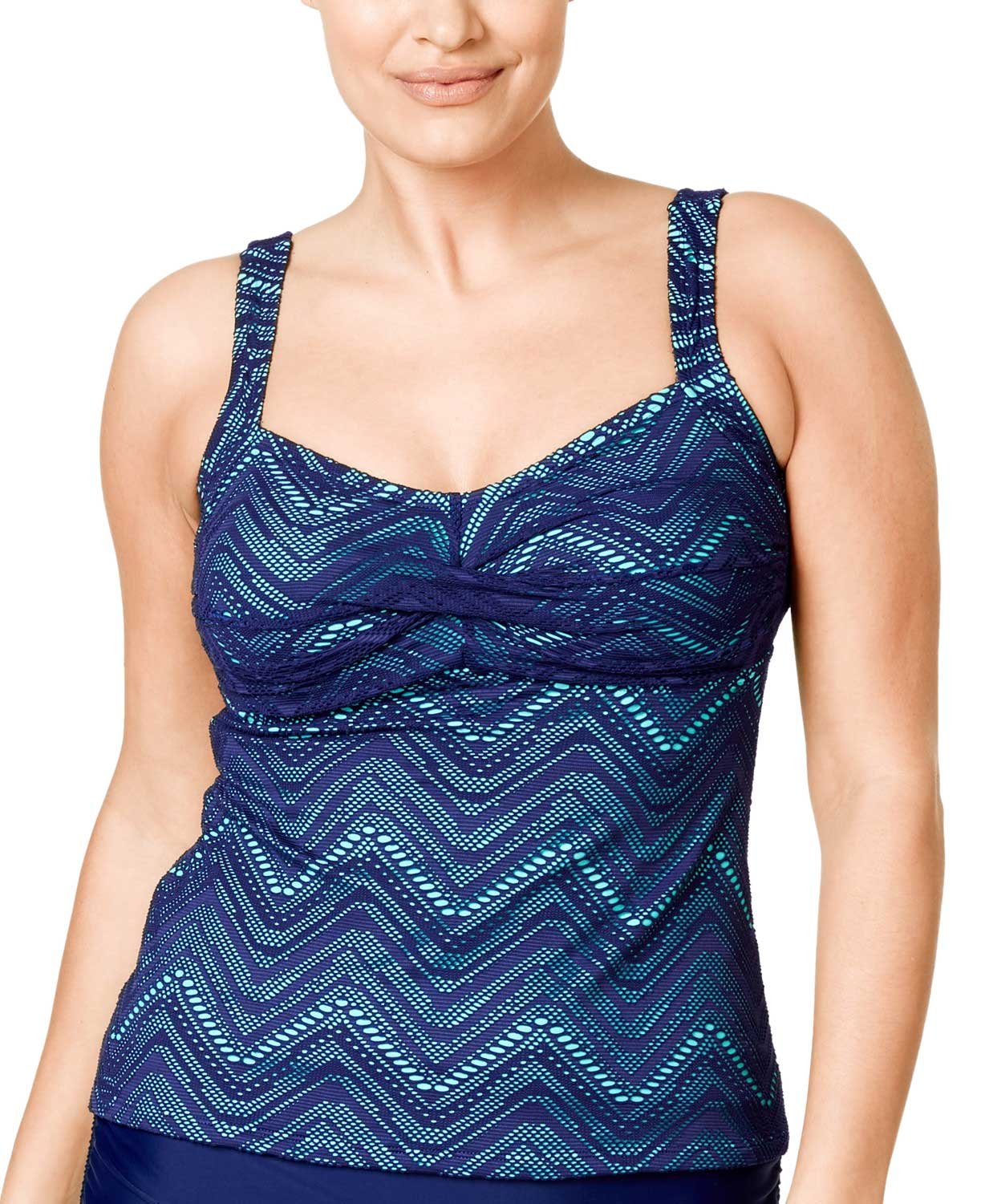 island escape Women's Plus Size Calypso Crochet Twist Tankini Top-picture-23