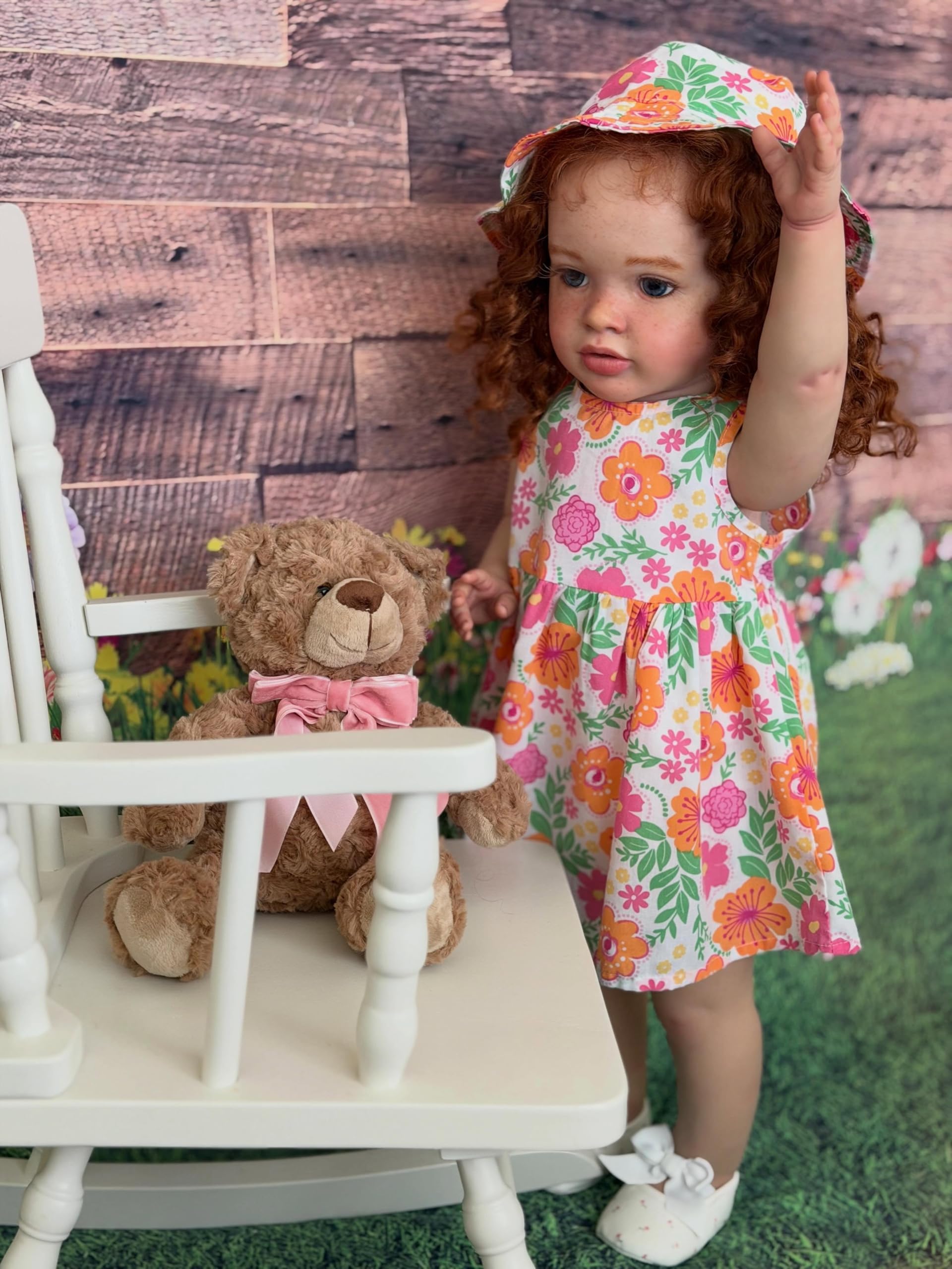 RXDOLL Lalka Reborn Pippa, duży rozmiar, realistyczna, Reborn maluch, dziewczyna, miękkie winylowe kończyny i tkanina, lalka, która wygląda naprawdę realistycznie, noworodek, zestaw zabawek dla dzieci