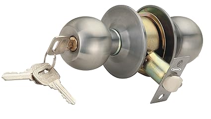 Spider Cylindrical Entrance Latch with 3 Brass Normal Keys, [ CL01SS ].