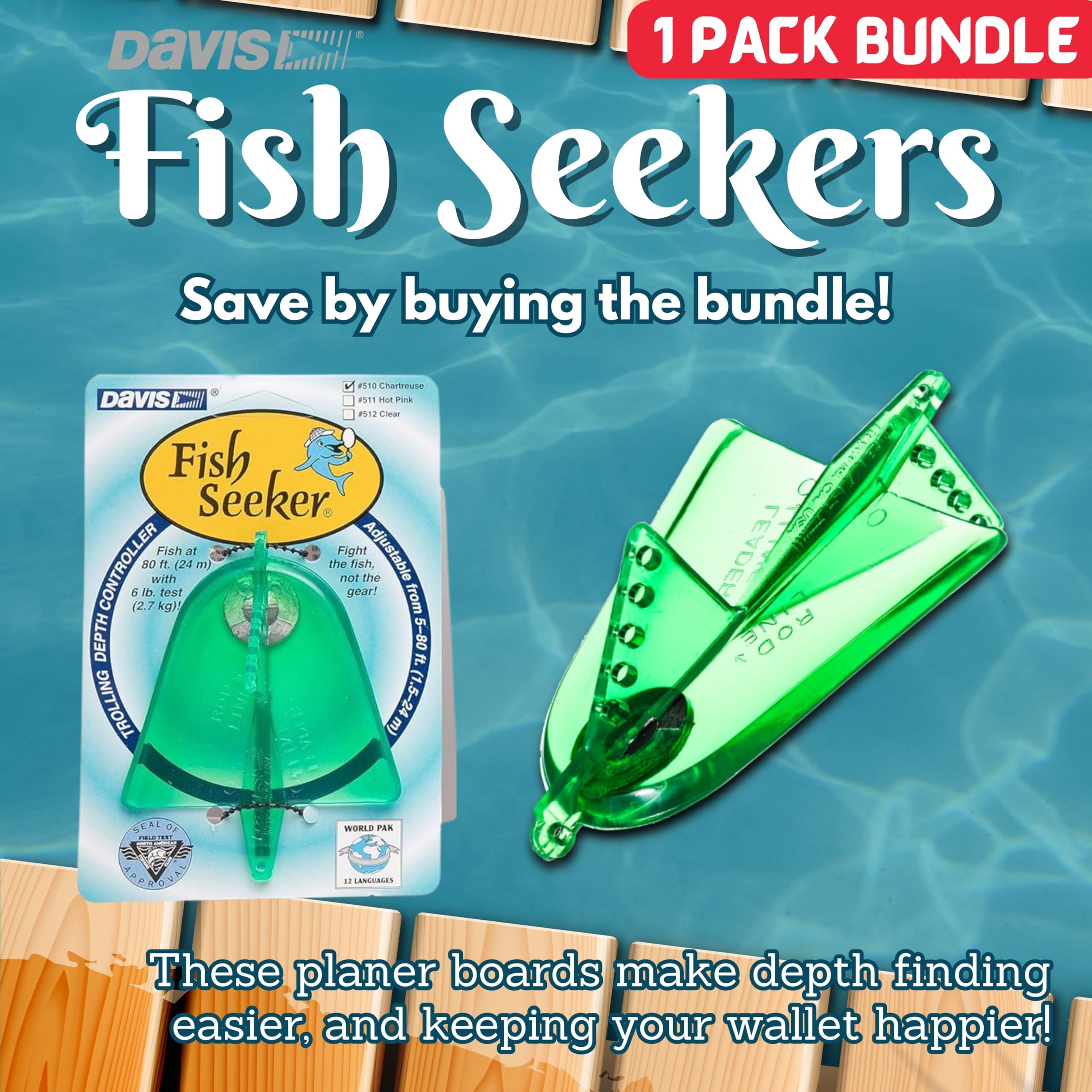 Davis Instruments Fish Seeker Set, Chartreuse