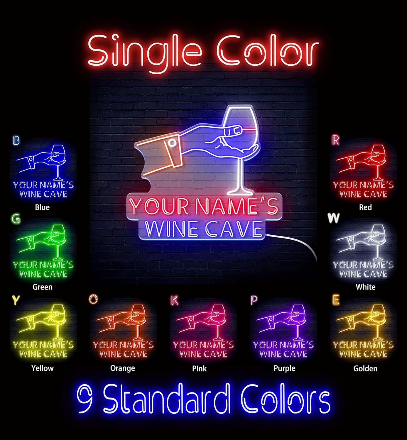 ADVPRO Wine Cave Personalized Ultra-Bright LED Neon Sign - Orange - st16s54-fn-q0023-tm-o