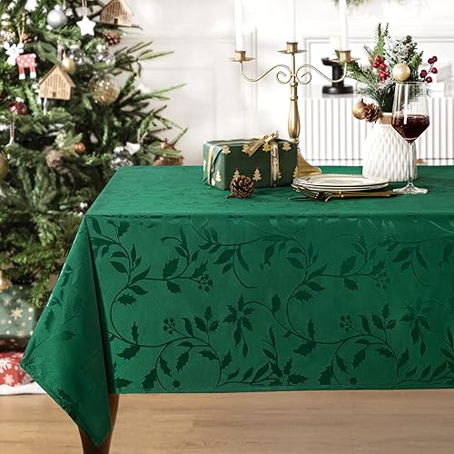 joybest Mantel de Navidad Elegance, mantel de tela de poliéster jacquard para decoración de Navidad, cena de vacaciones y reuniones familiares,